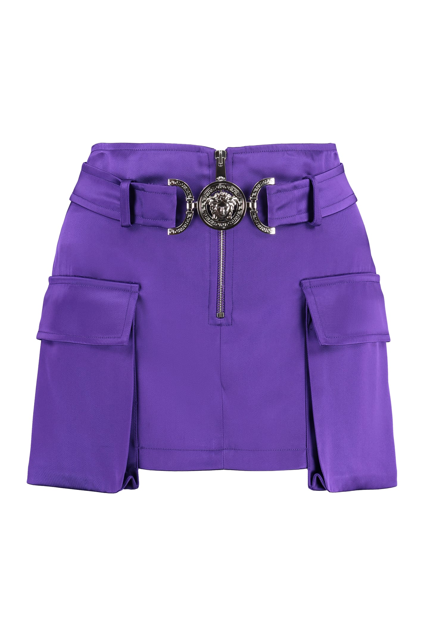 Versace Kids' Cargo Mini Skirt In Purple