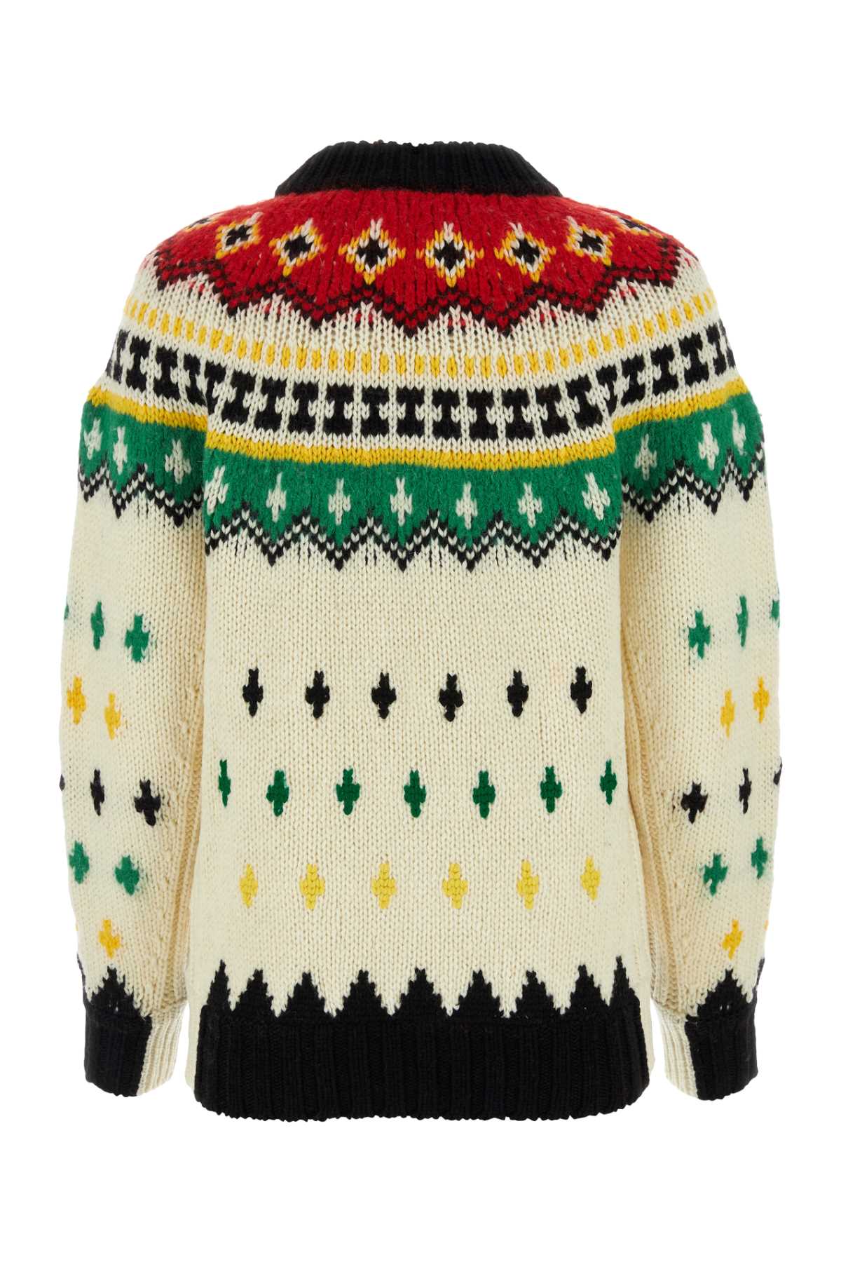 Shop Moncler Embroidered Wool Blend Sweater In 002