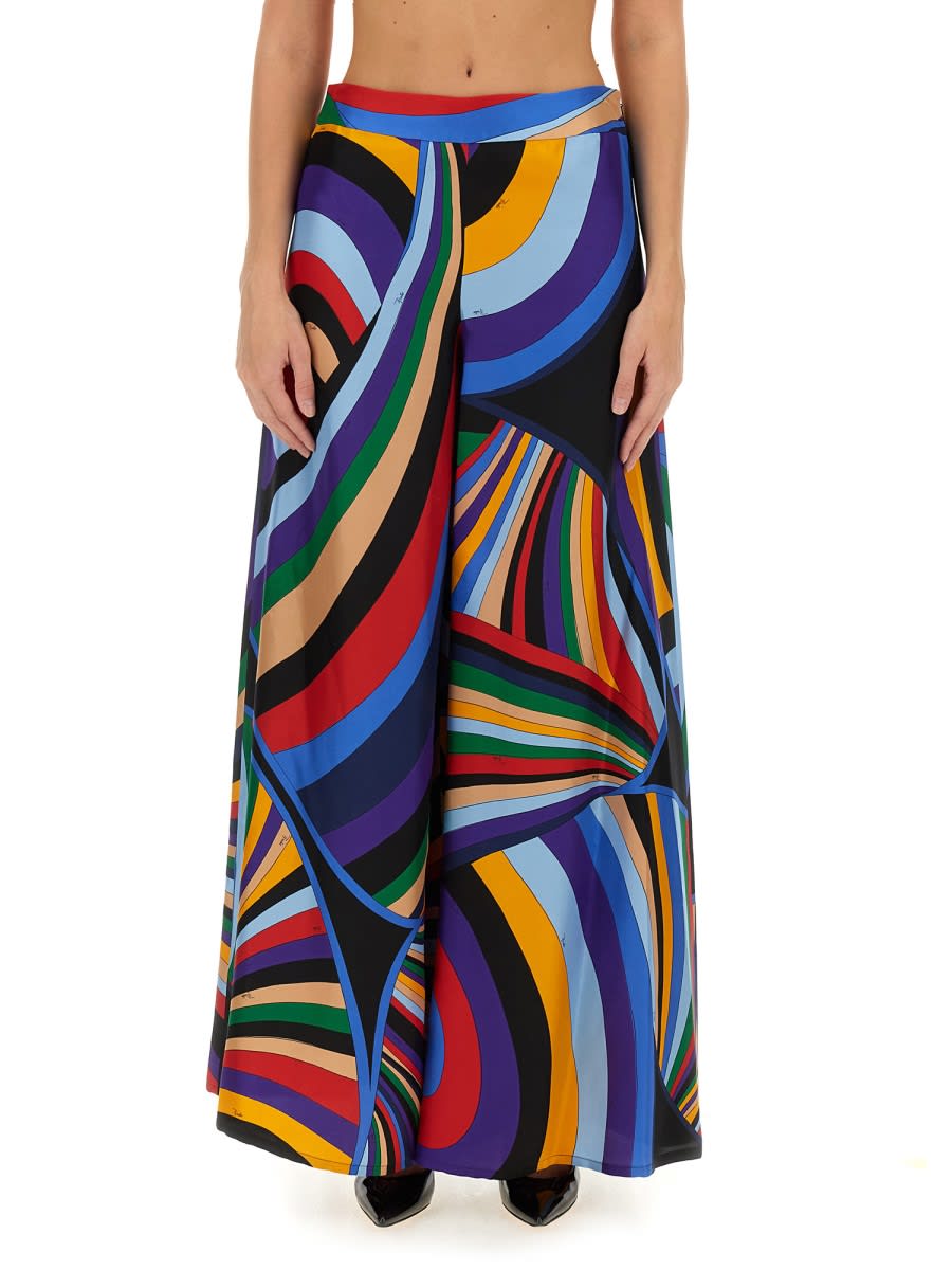 Shop Pucci Pants With Print In Multicolour