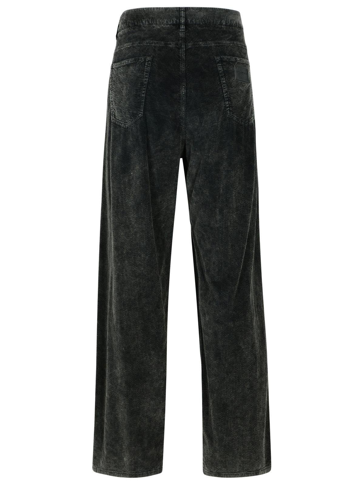 Shop Dolce & Gabbana Logo Patch Corduroy Pants In Black