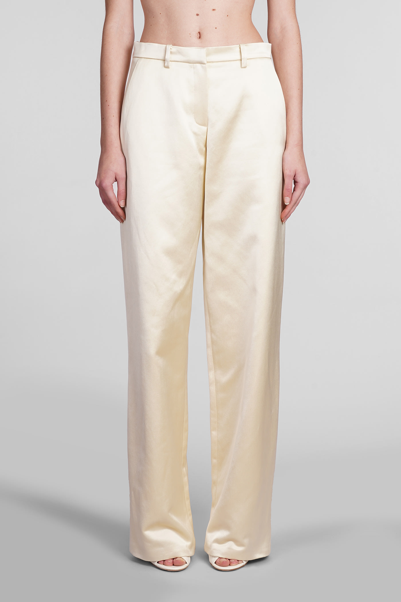 Shop Magda Butrym Pants In Beige Cotton