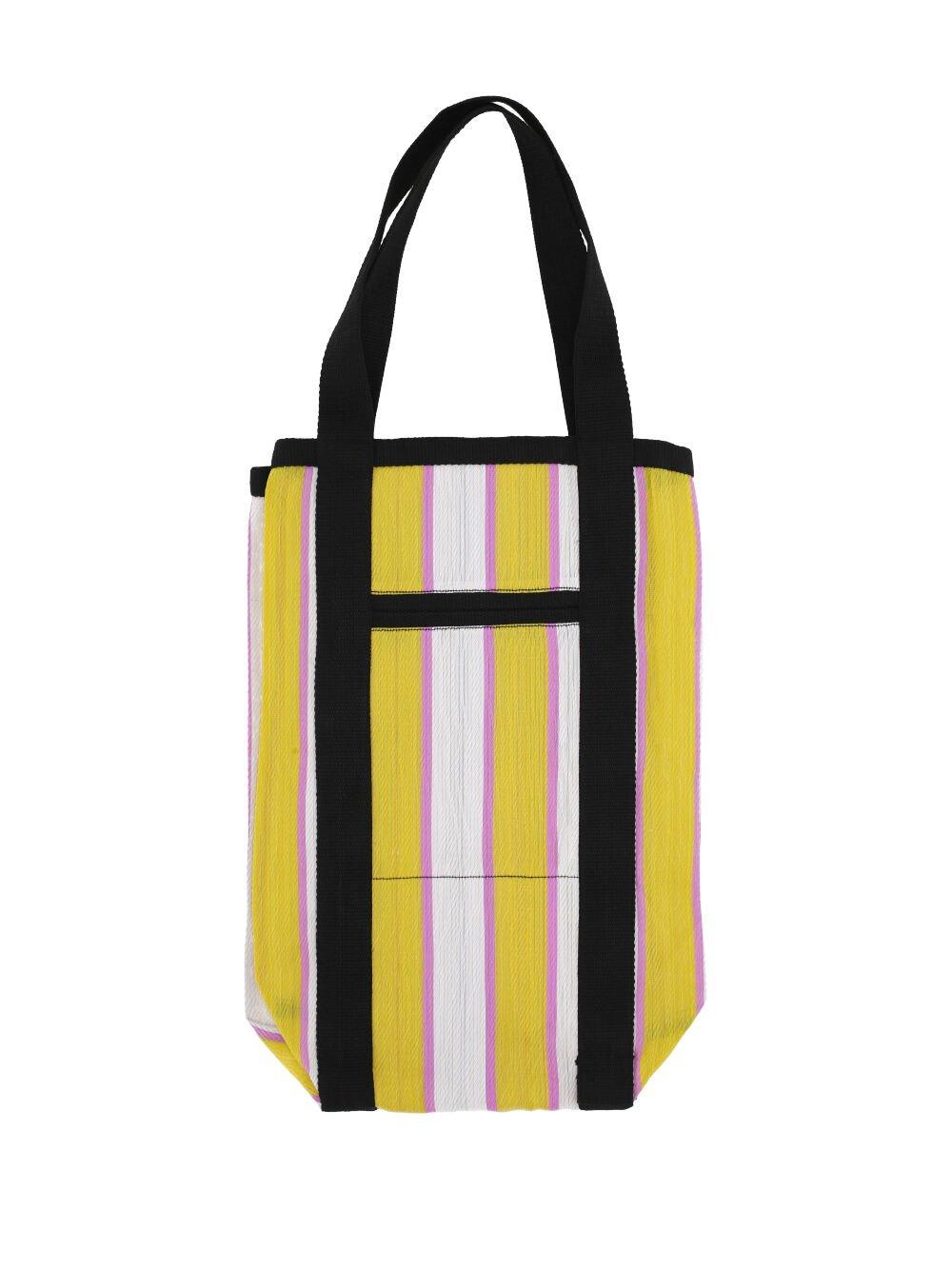 Shop Isabel Marant Warden Striped Top Handle Bag In Yellow