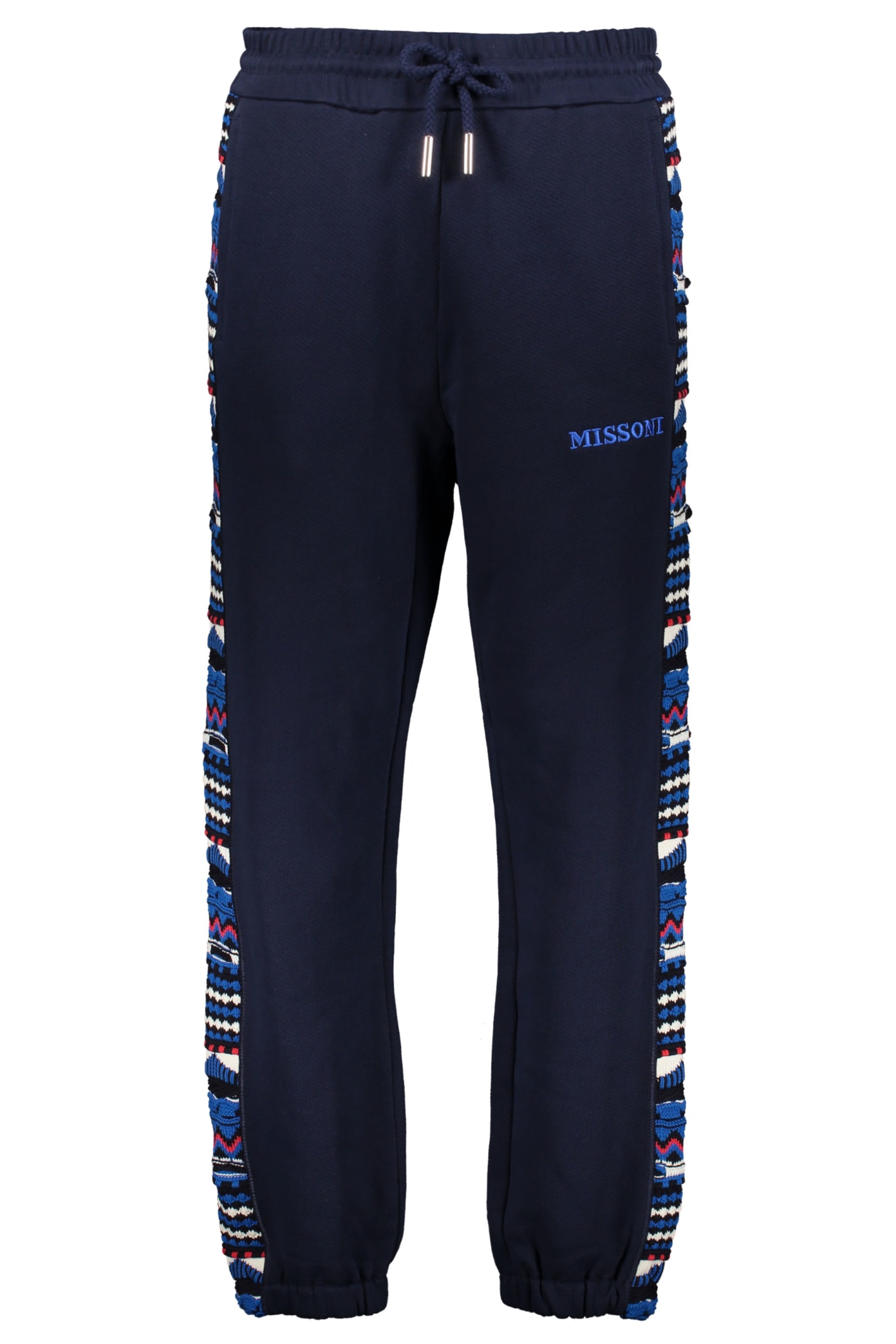 Missoni Cotton Trousers In Blue