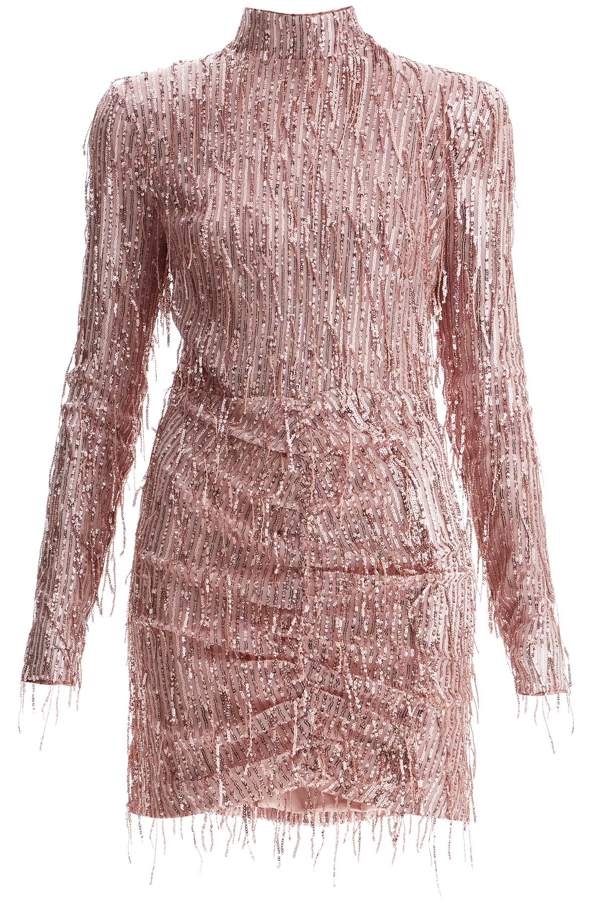 Mini Dress With Sequin Fringe Details