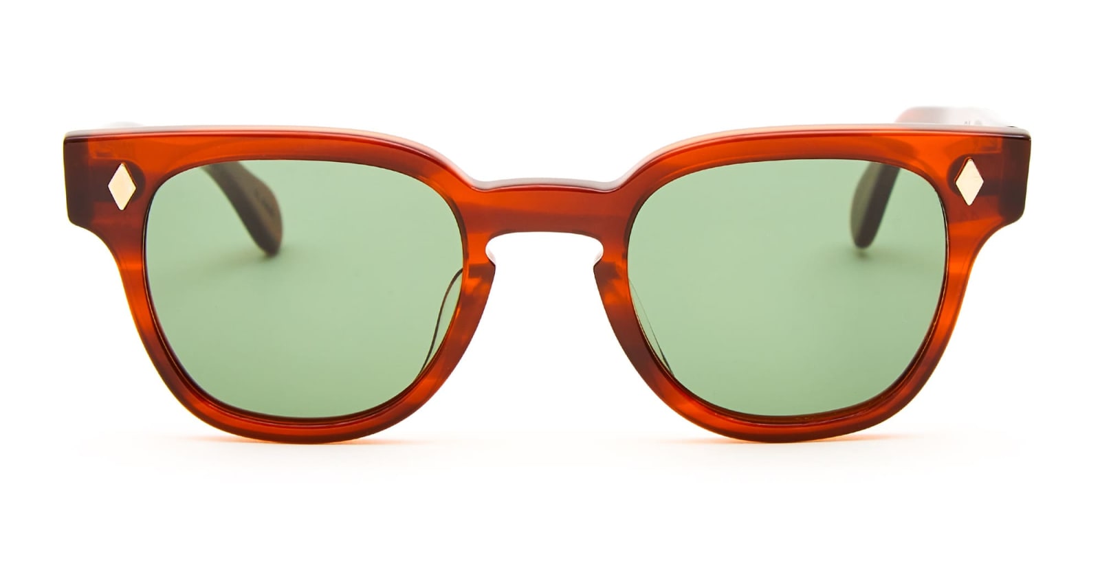Julius Tart Optical Bryan 48x23 - Demi Amber / Green Lens Sunglasses In Brown