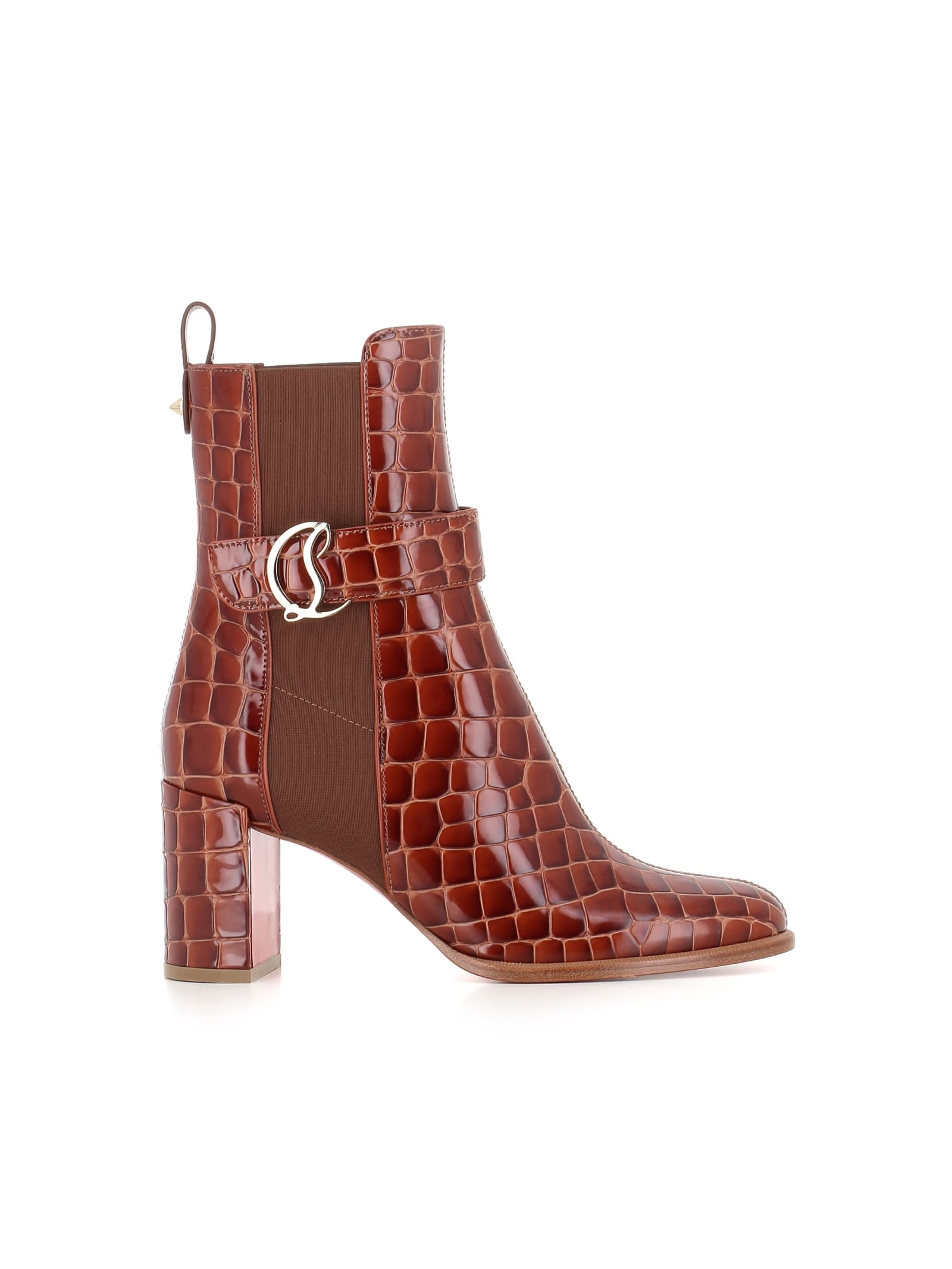 Shop Christian Louboutin Chelsea Cl Chelsea Booty 70 In Cognac