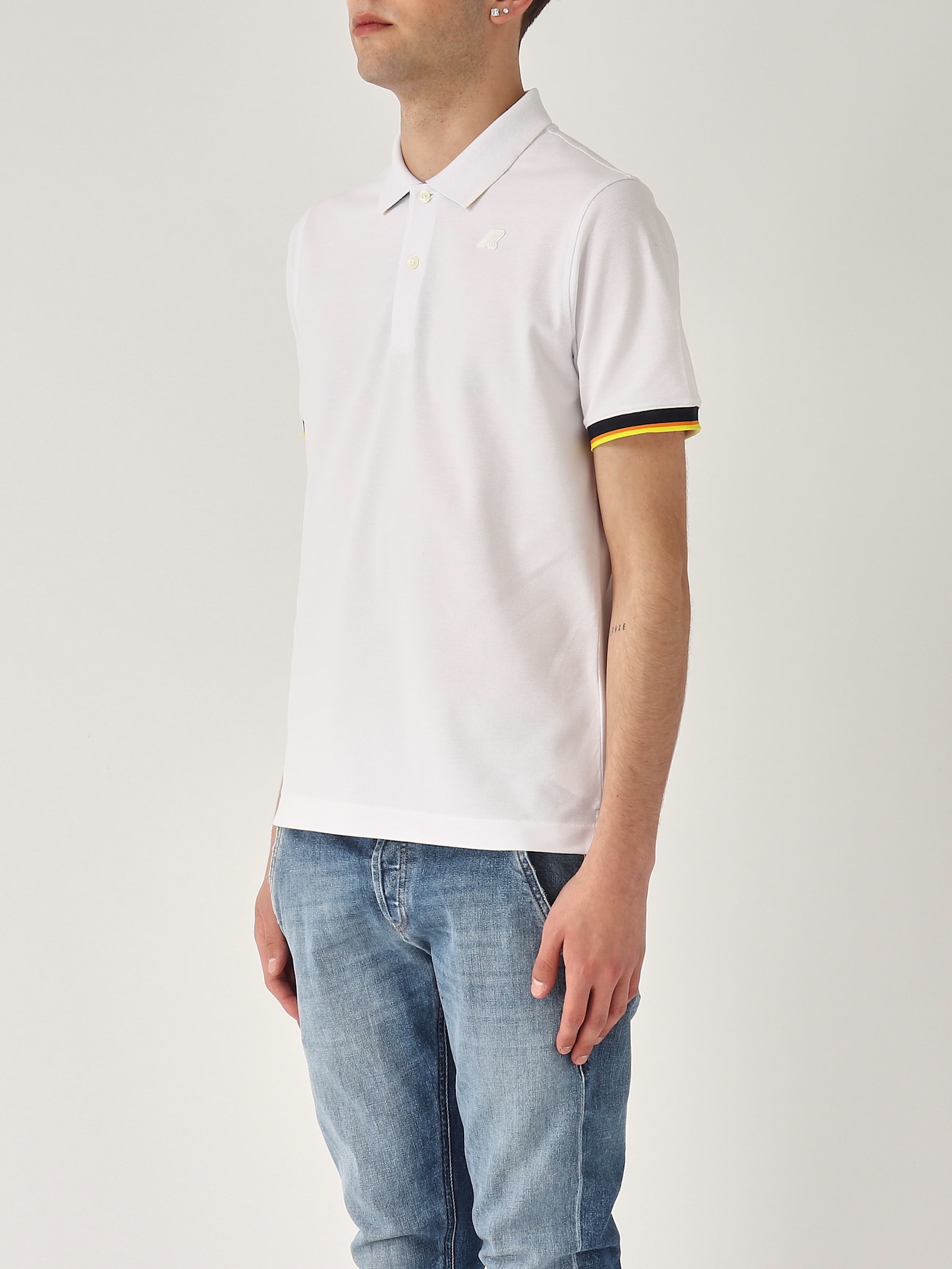 K-way Vincent Pique Sottocollo In Contrasto Polo In Yellow