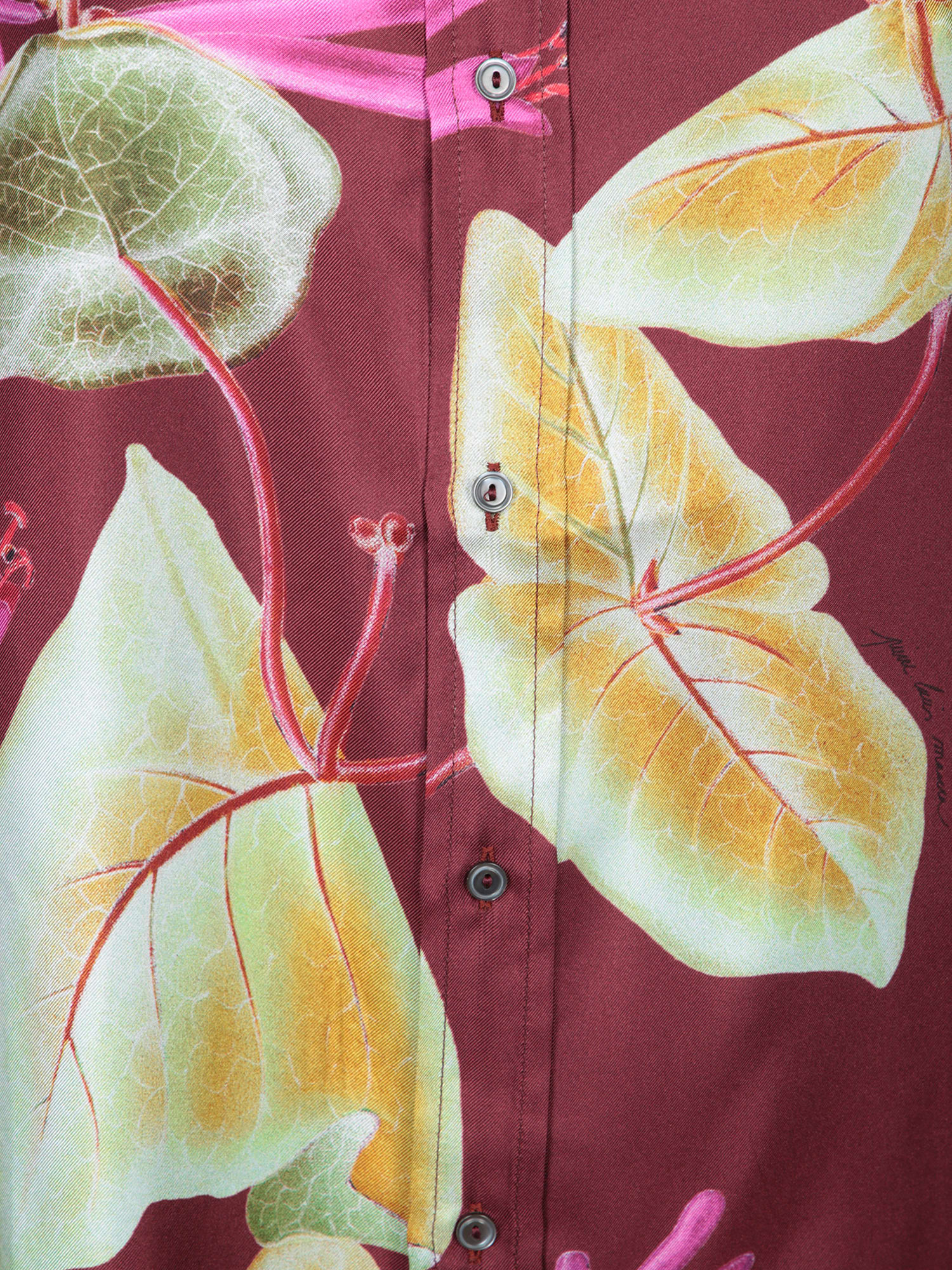 Shop Pierre-louis Mascia Burgundy Floral Silk Shirt In Bordeaux