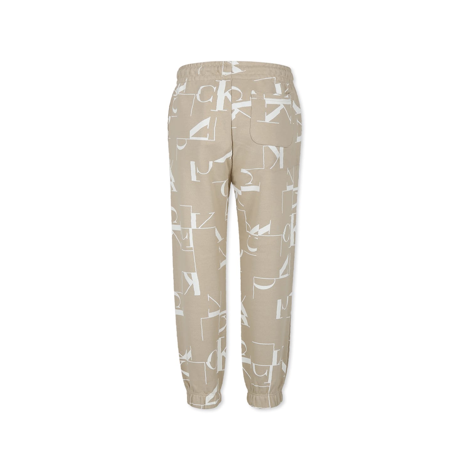 Calvin Klein Beige Trousers For Boy With Logo In Beige