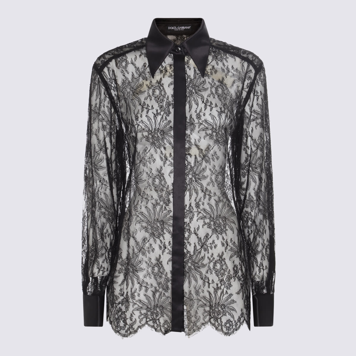 Dolce & Gabbana Black Lace Chantilly Shirt