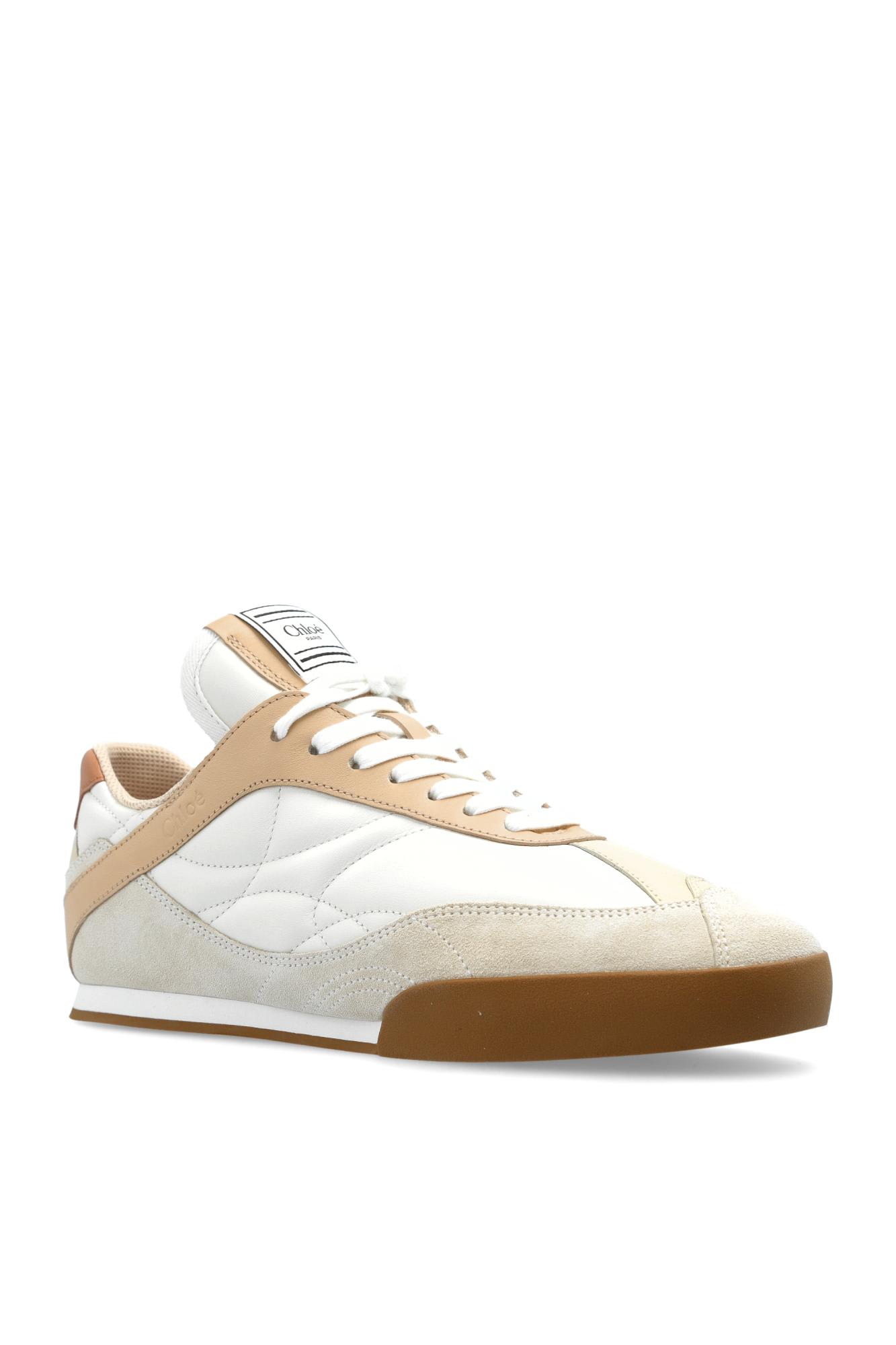 Chloé Multicolor Kick Leather And Suede Sneakers In Tender Peach