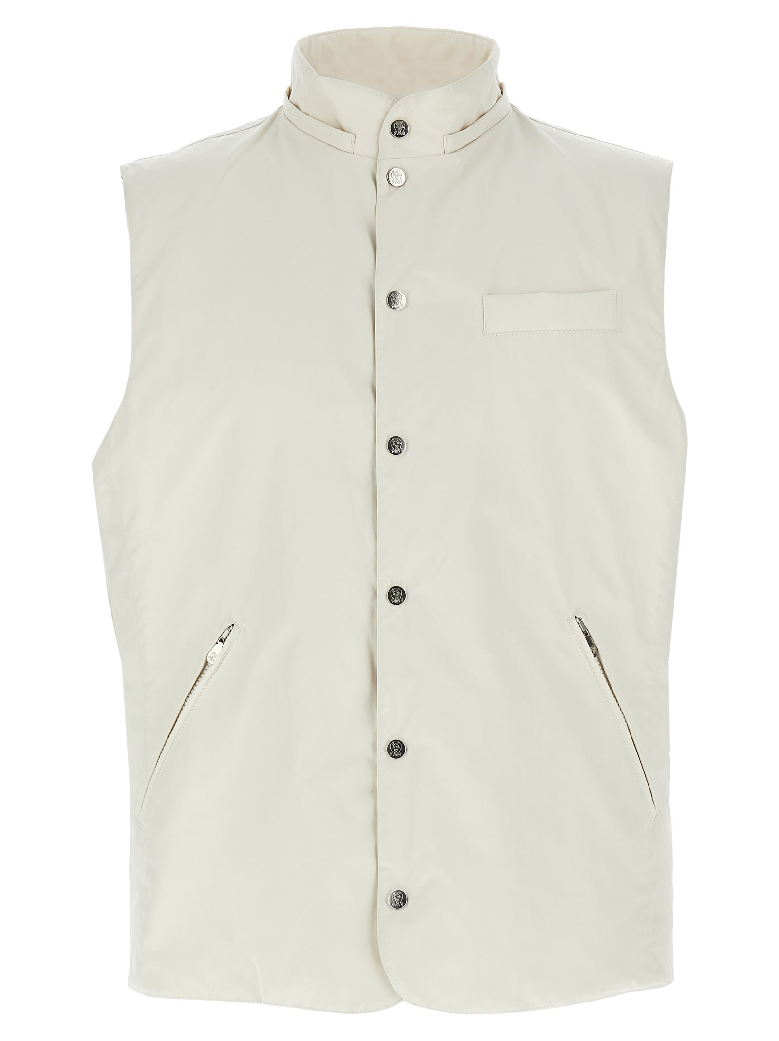 Brunello Cucinelli Hooded Lightweight Waistcoat In White
