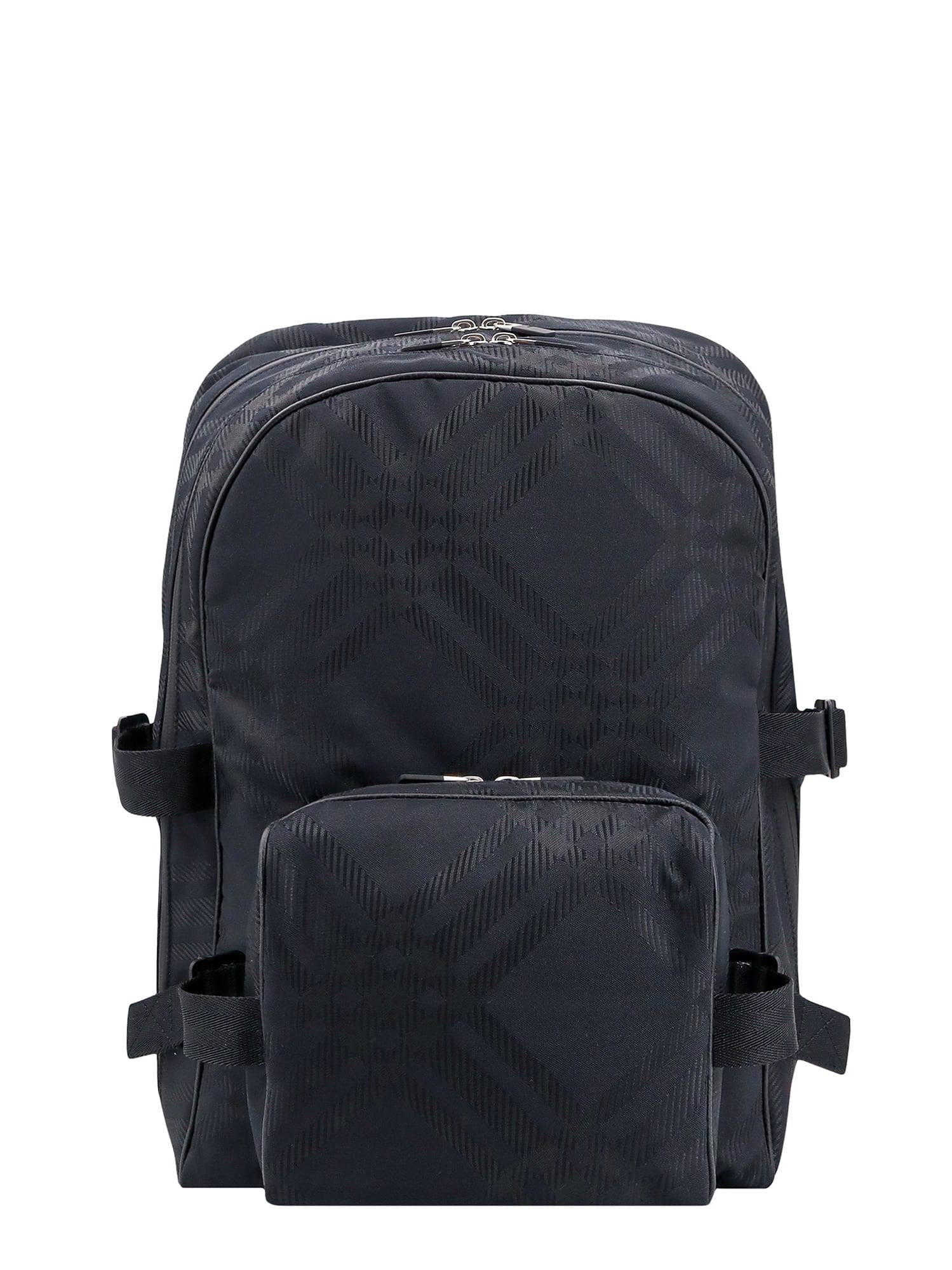 Burberry Jacquard Check Backpack In Black