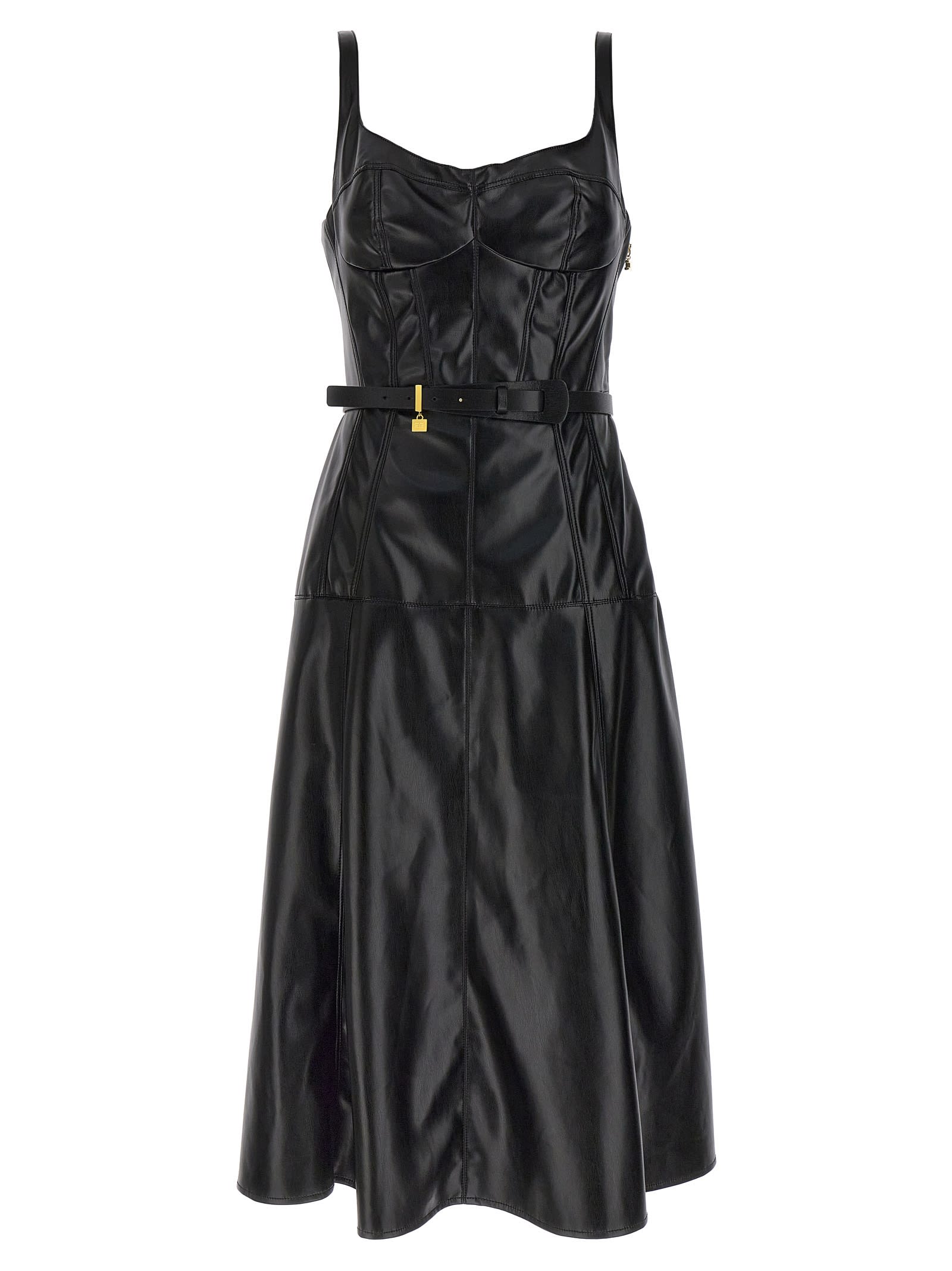 Shop Elisabetta Franchi Bustier Midi Dress In Black