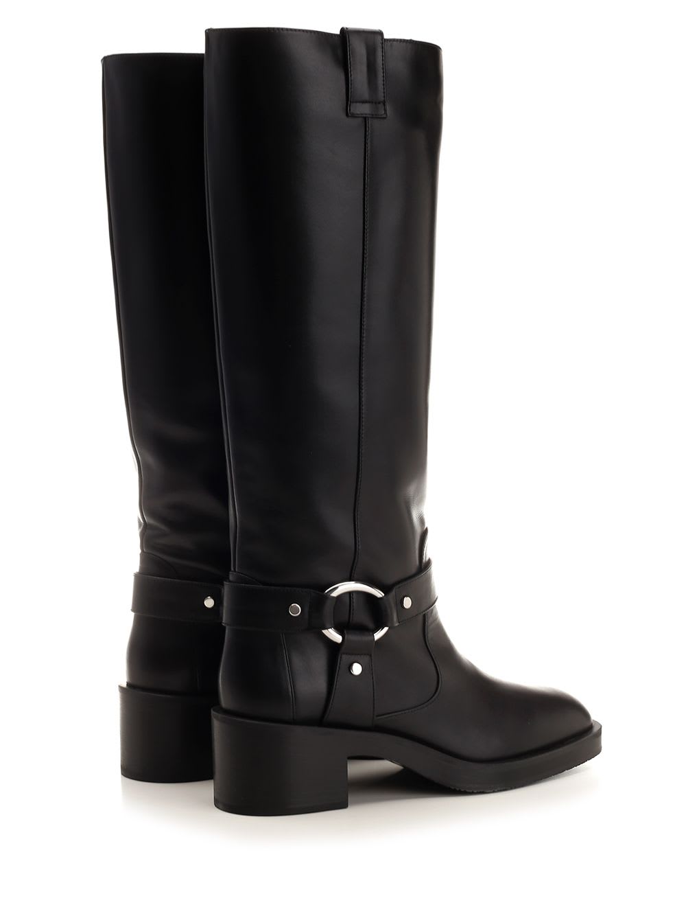 Shop Stuart Weitzman Biker Jax Knee-high In Black