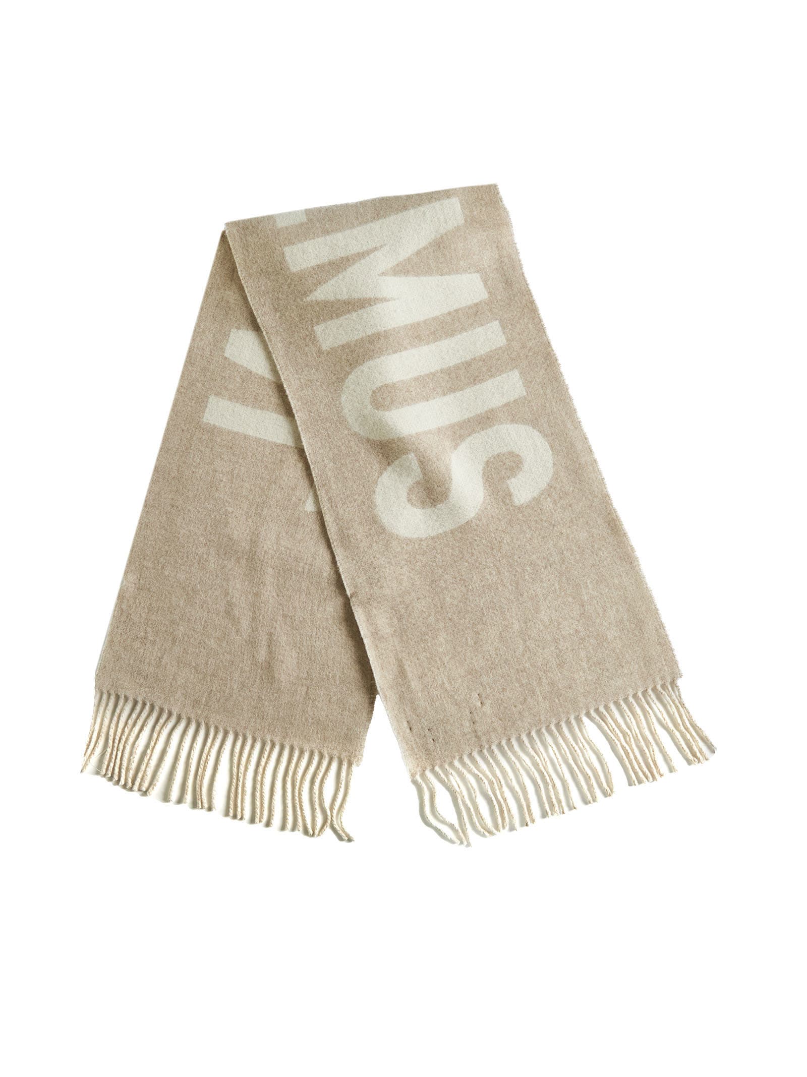 Shop Jacquemus Scarf In Multi Beige