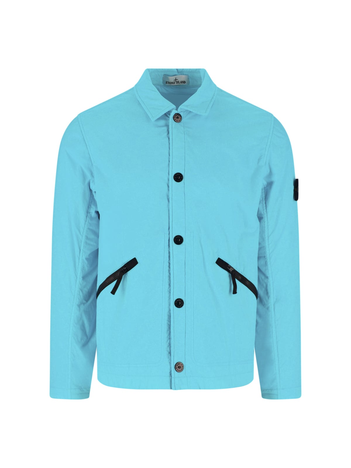 Shop Stone Island 42522 Shirt Jacket In Blue
