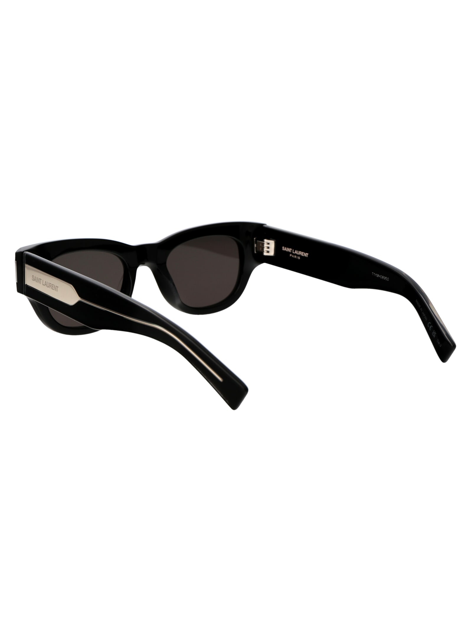 Shop Saint Laurent Sl 573 Sunglasses In 001 Black Crystal Grey