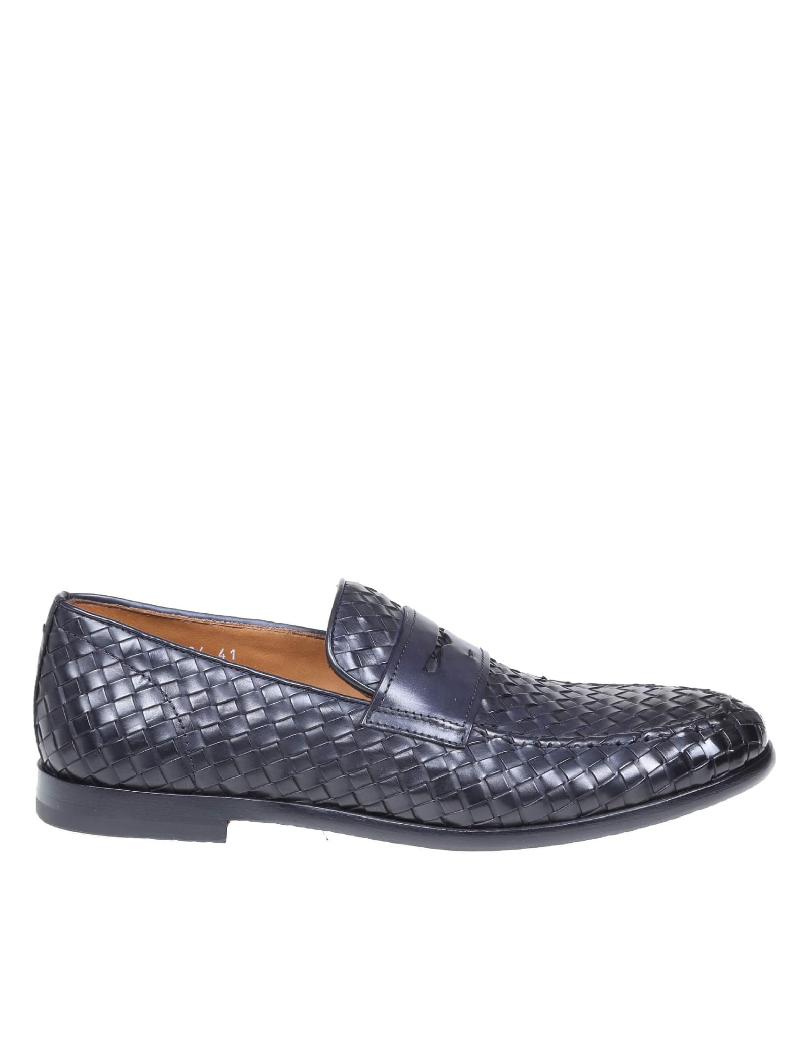 Doucal's Moccasin In Blue Woven Leather