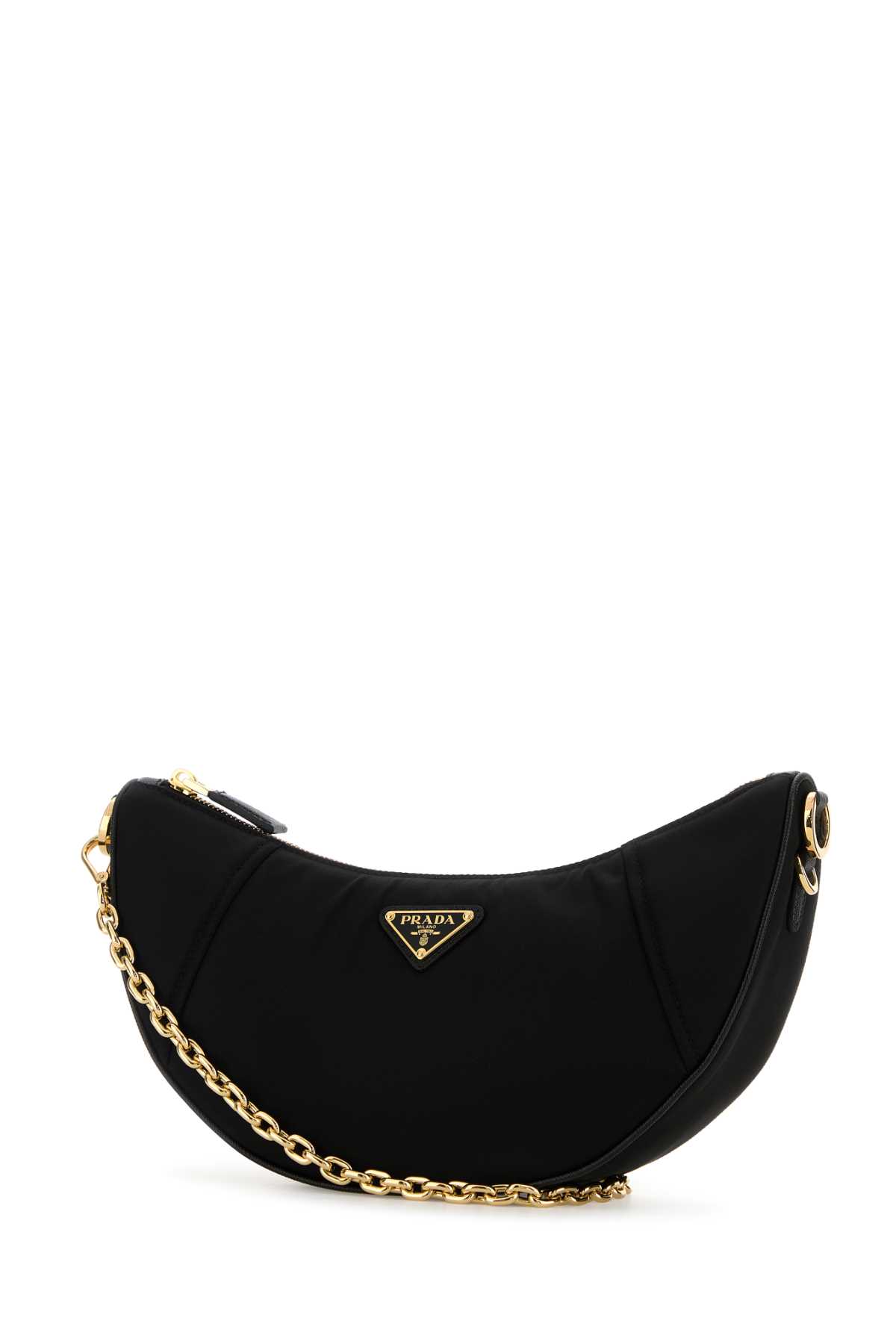 Prada Demi-lune Shoulder Bag Black In Re-nylon Women