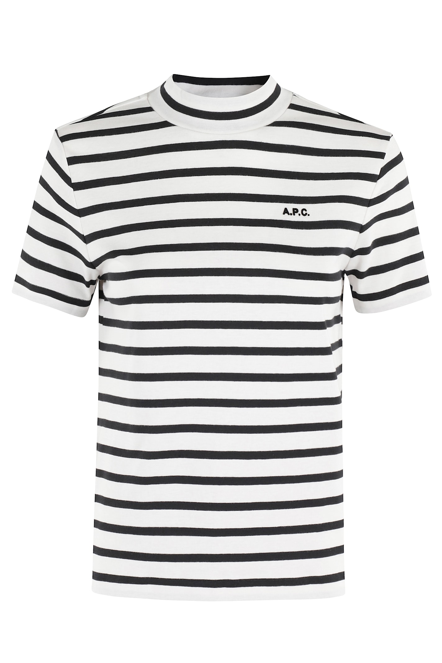 Apc A.p.c. Caroll Cotton Crew-neck T-shirt In Tat Ecru Black