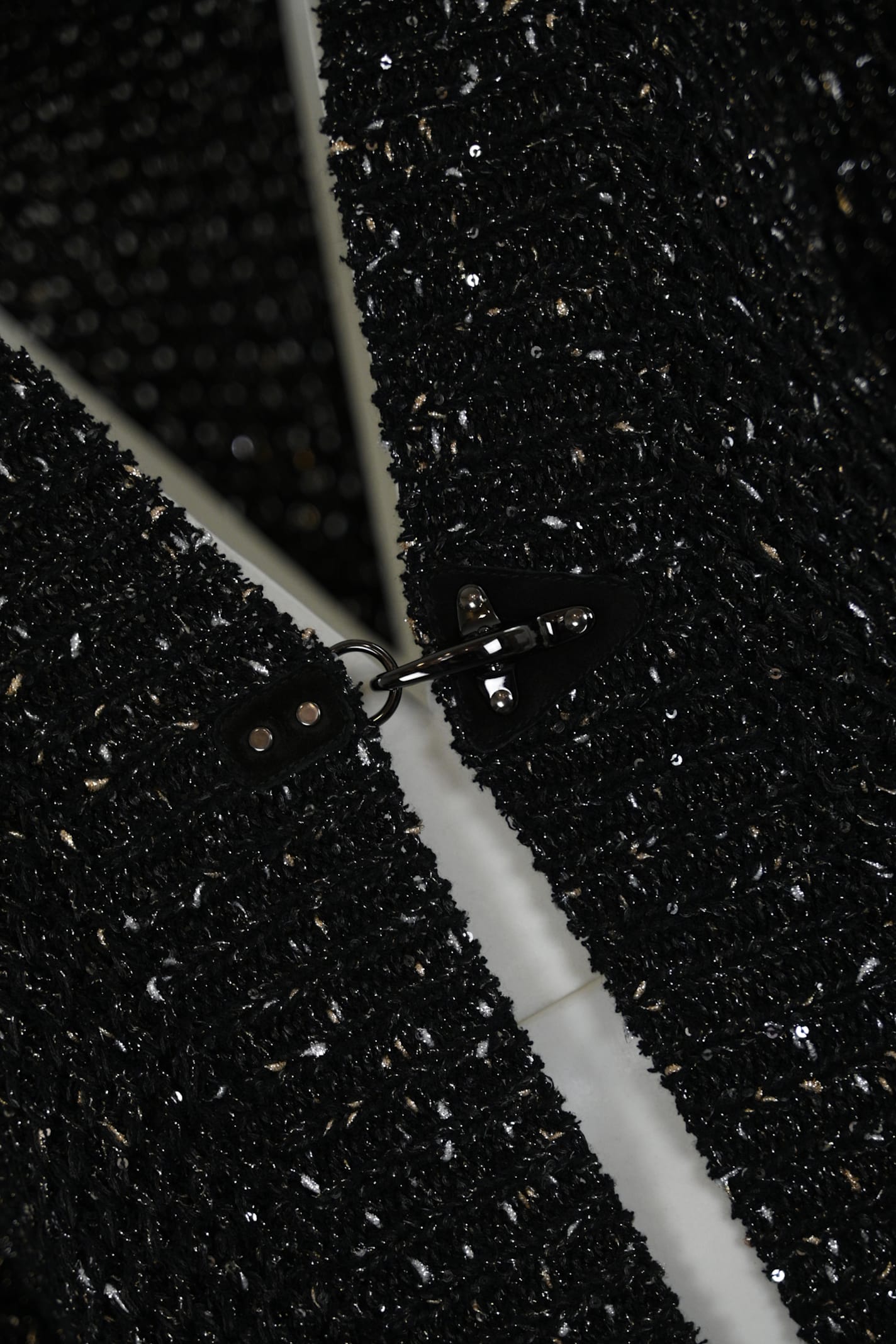 Fay Cotton Cardigan With Sequins In Nero