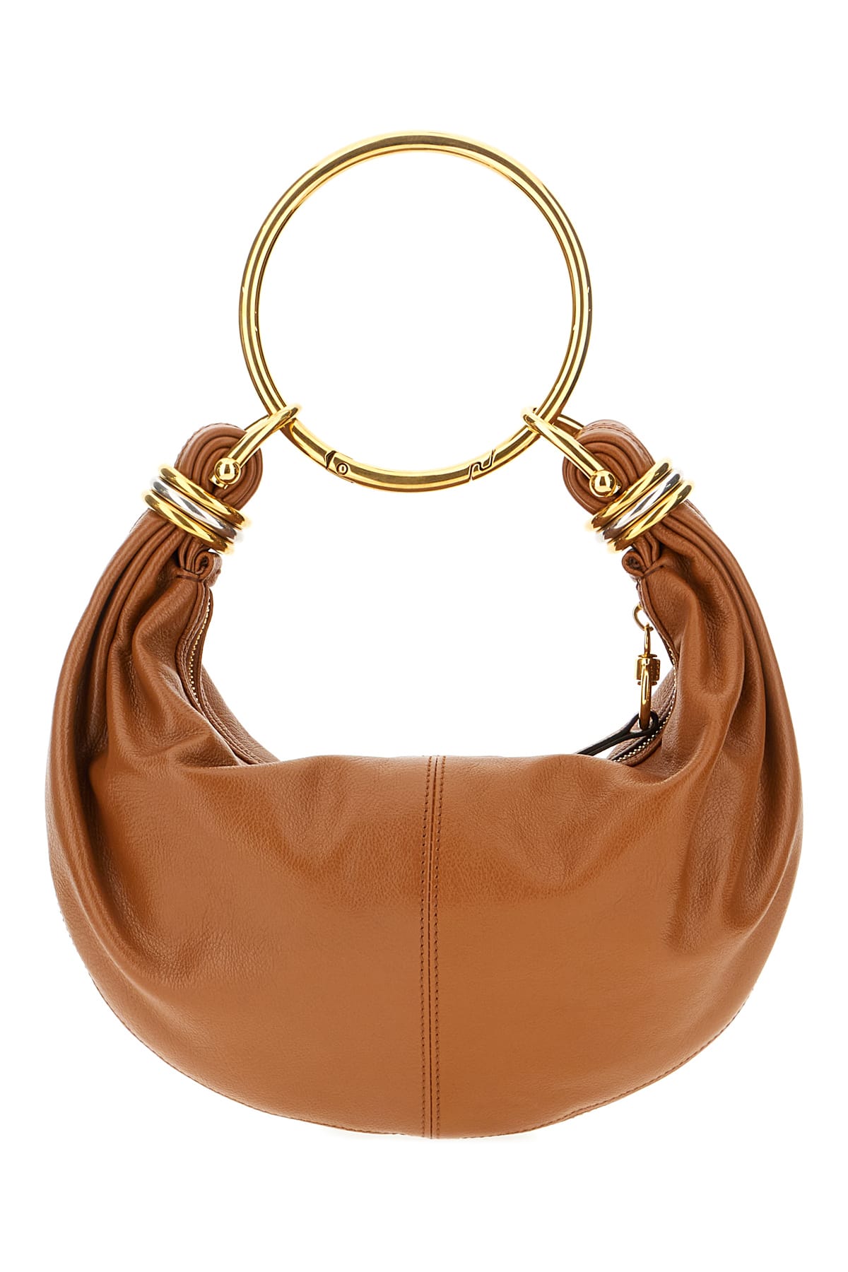 Shop Chloé Camel Leather Hobo Handbag In Claybrown