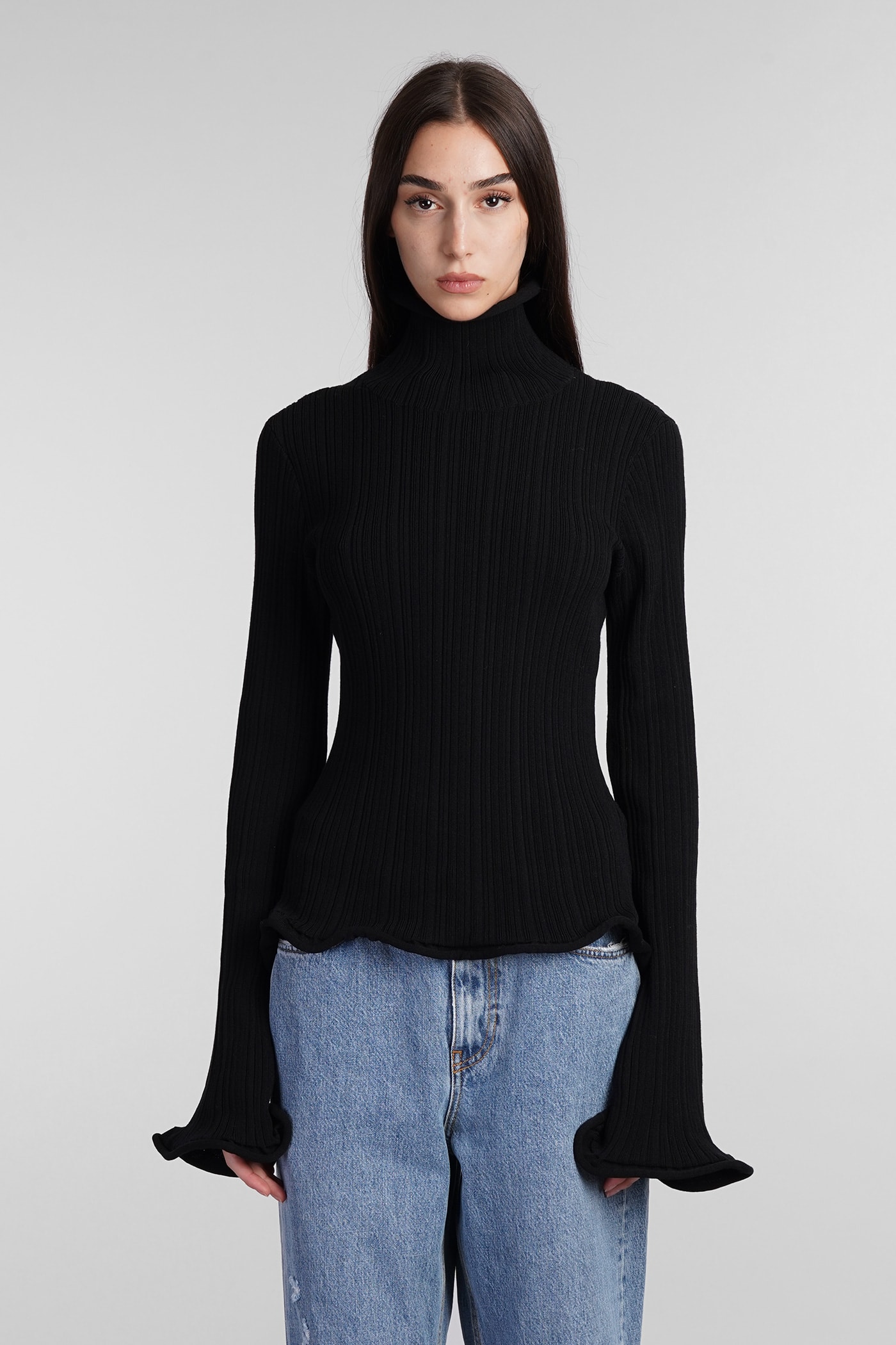 Shop Séfr Paloma Sweater Knitwear In Black Cotton