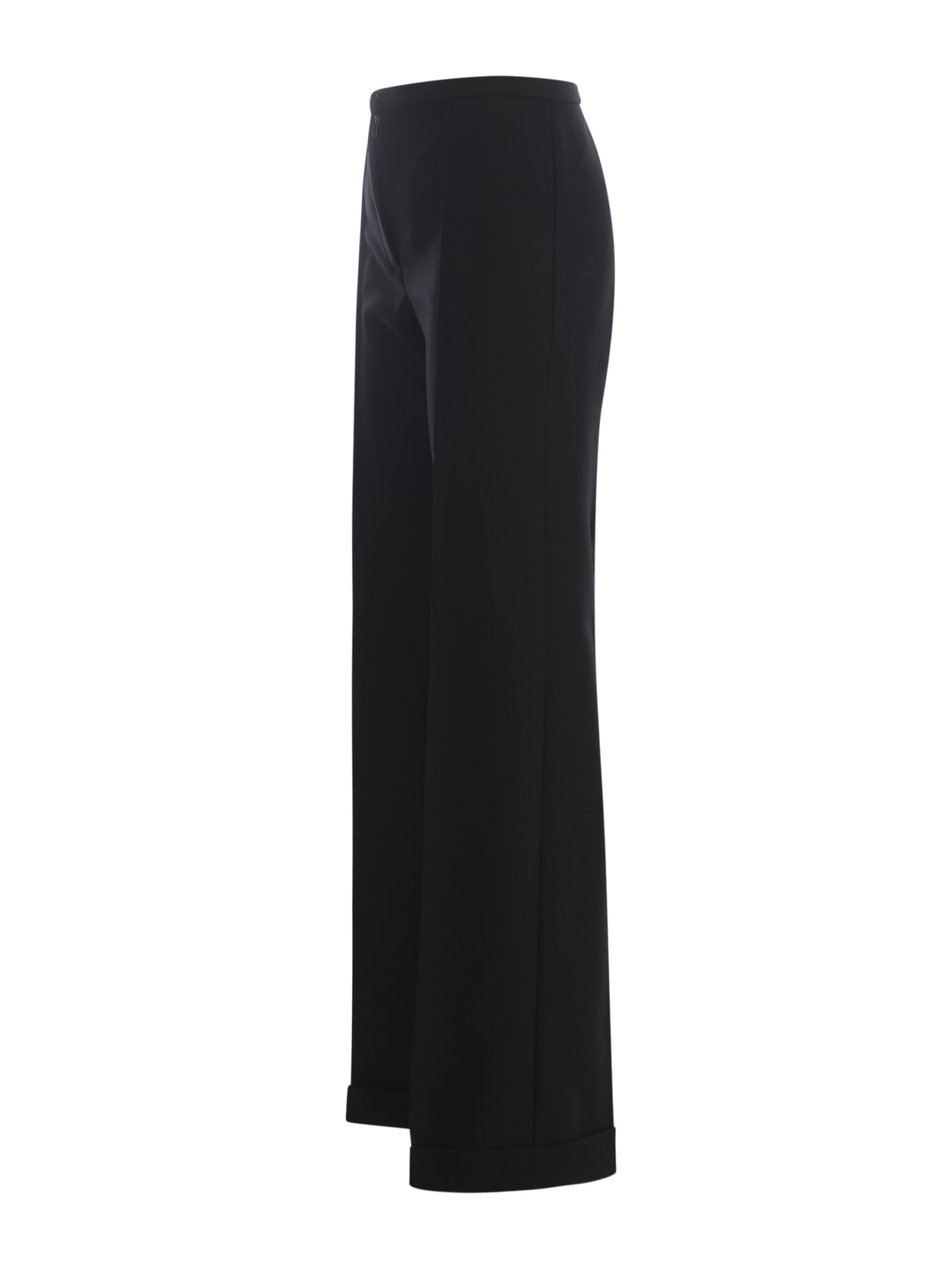 Shop Philosophy Di Lorenzo Serafini Flared Trousers Philosophy In Grain De Poudre In Nero