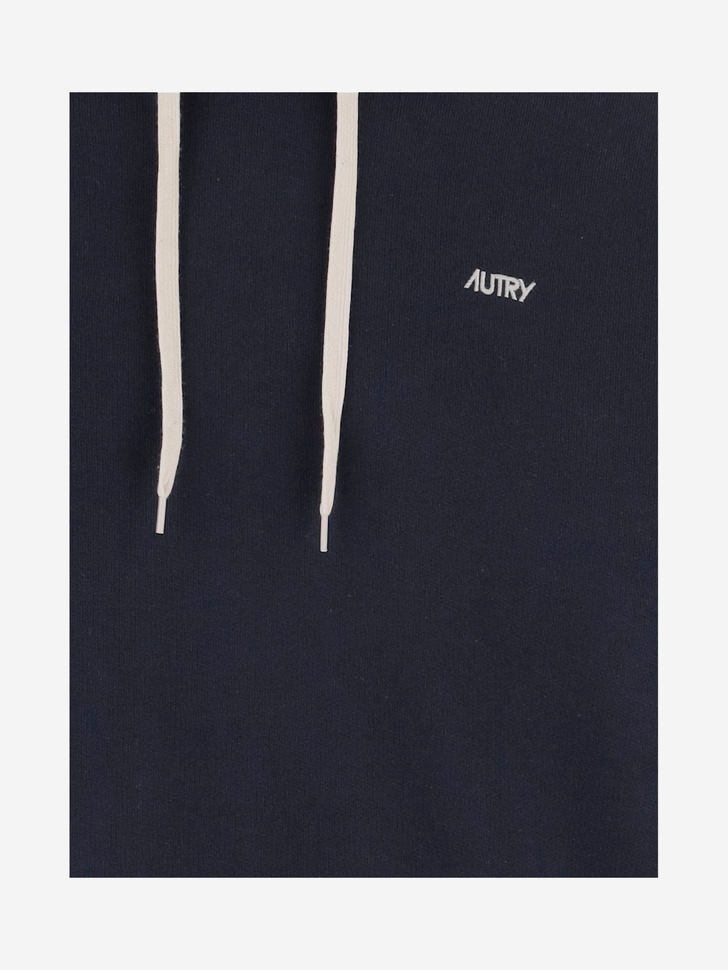 Autry Hooded Sweatshirt Drawstring Ribbed Cuffs In Blu