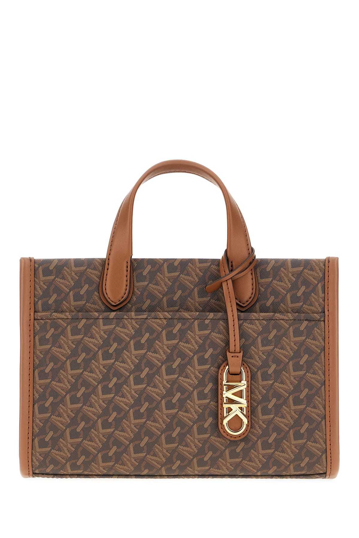 Michael Kors Printed Leather Handbag In Brnluggage