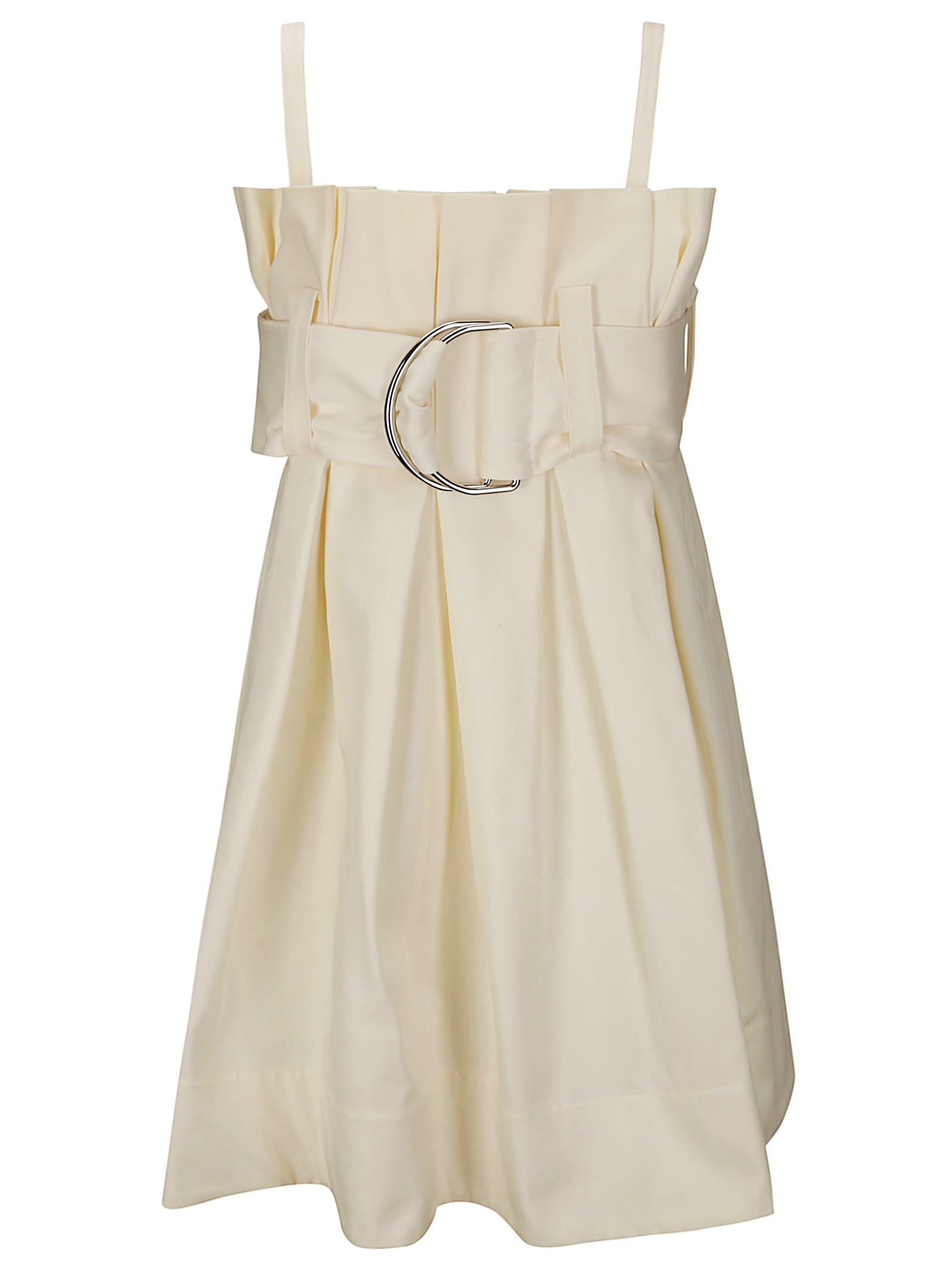 Jw Anderson Short Cotton Dress In Folds