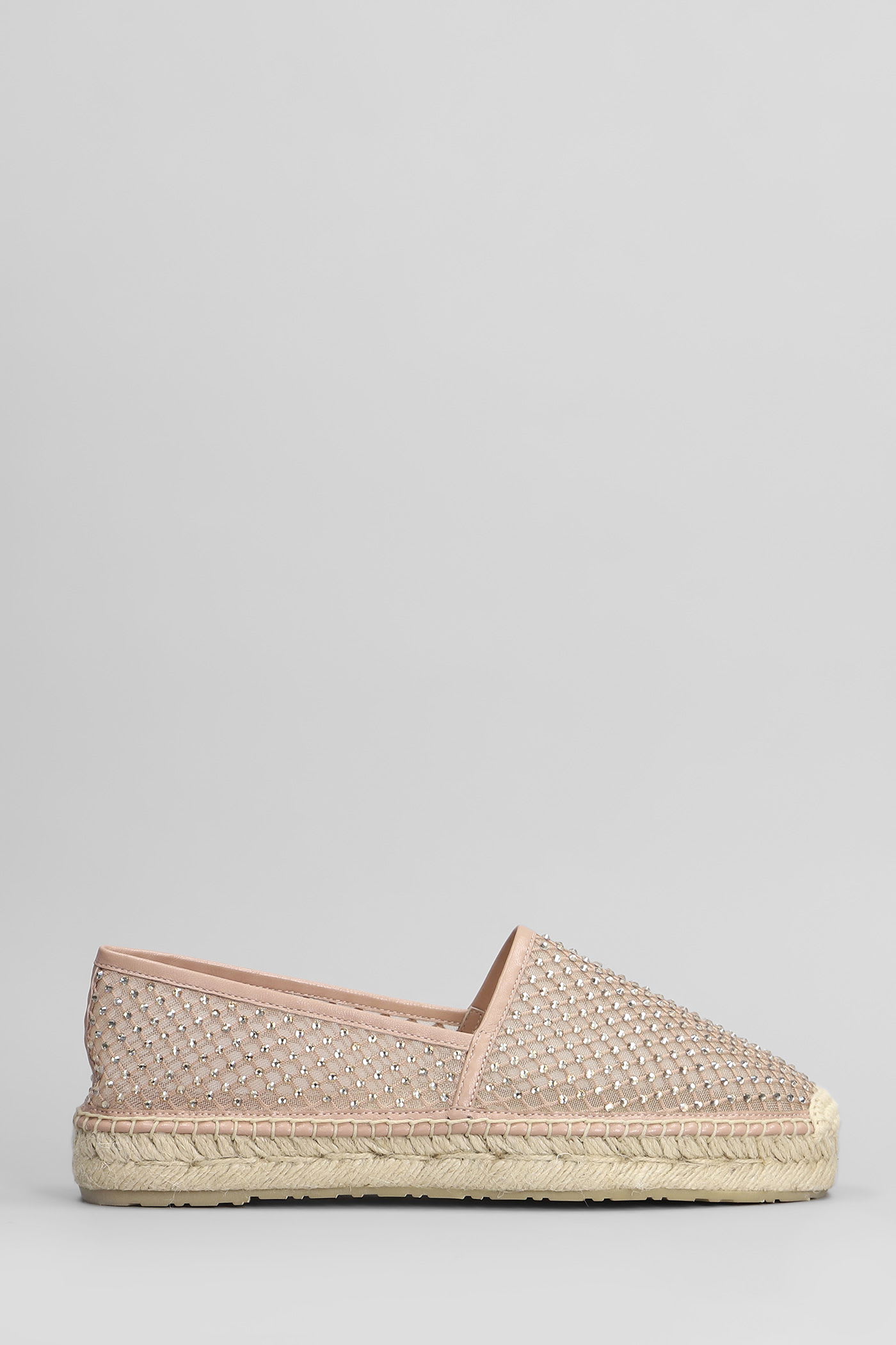 Carmen Espadrilles In Powder Leather And Fabric