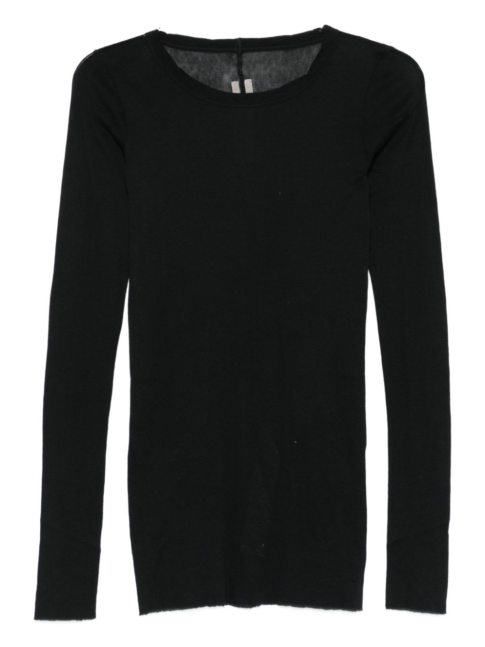 Rick Owens Cotton Semi-sheer T-shirt In Black