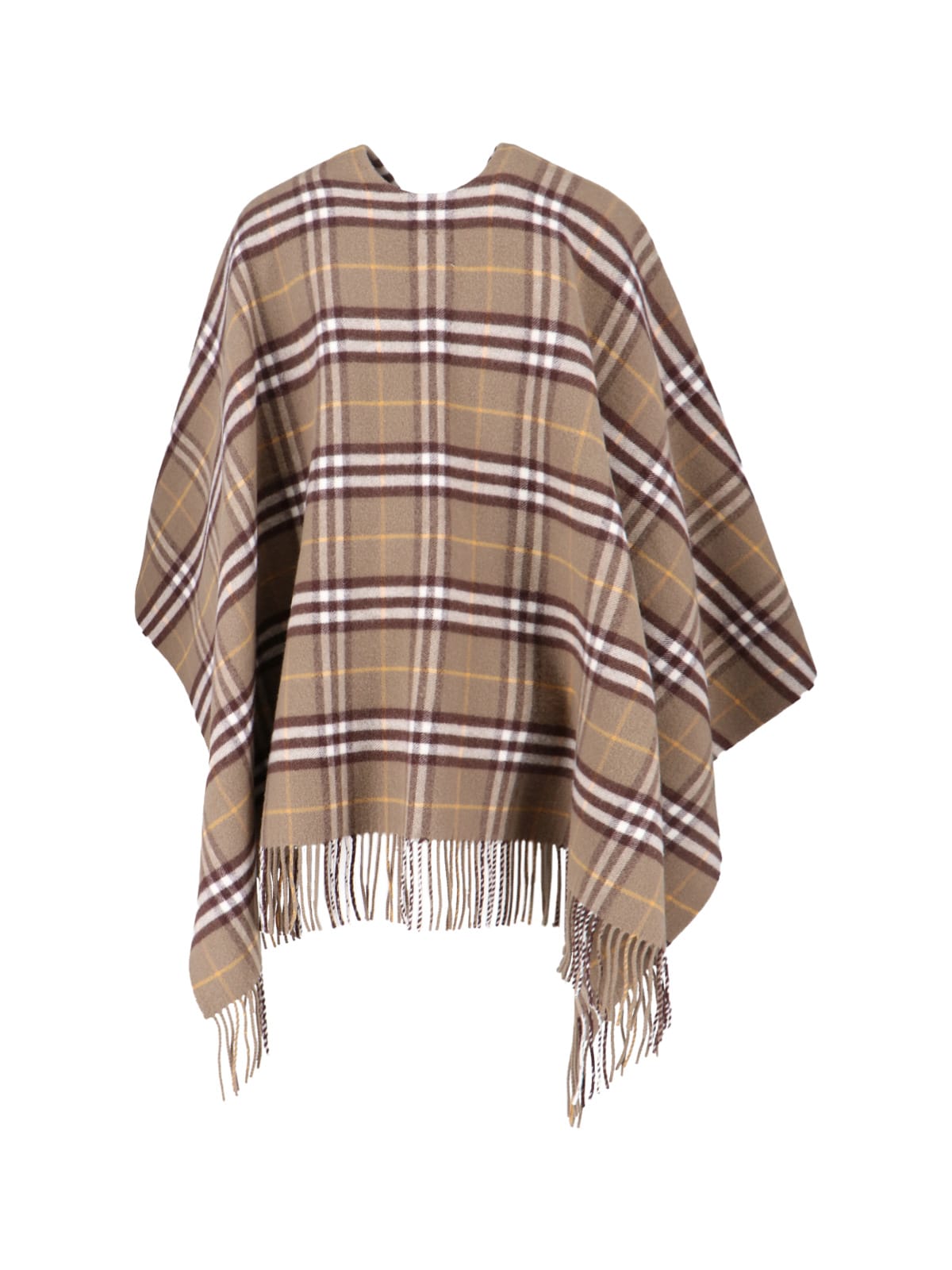 Burberry Wool And Cashmere Cape In Brown