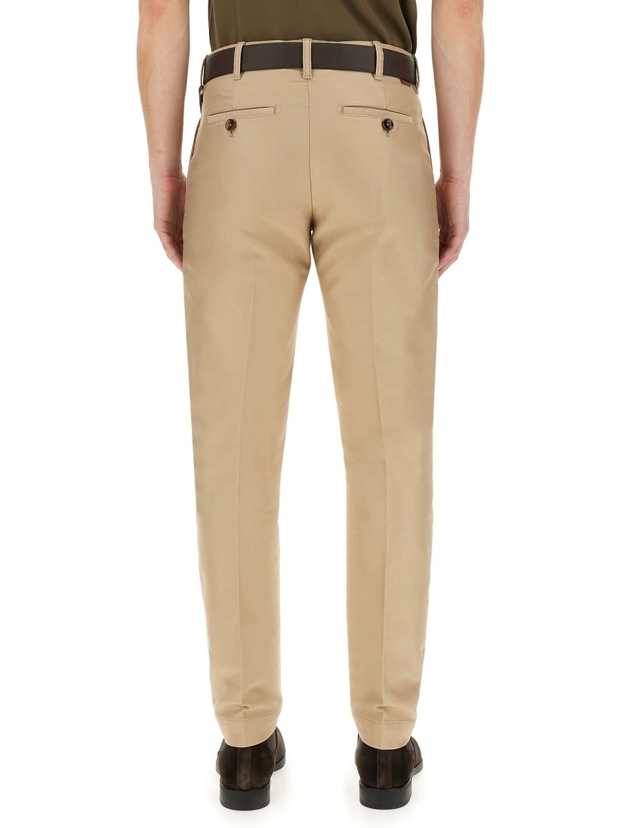 Shop Tom Ford Logo Patch Straight-leg Tailored Trousers In Beige