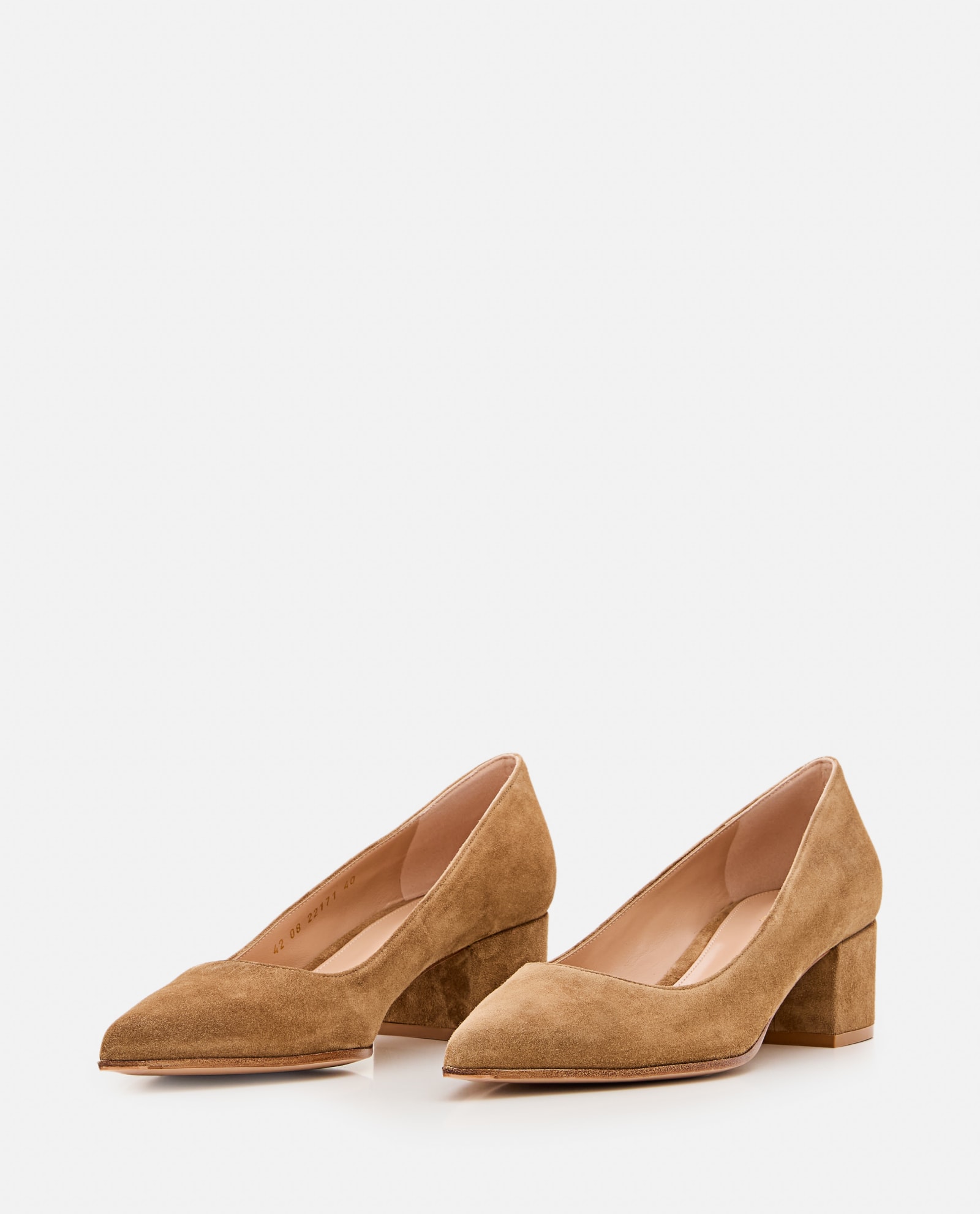 Shop Gianvito Rossi 45mm Suede Piper Pump In Brown