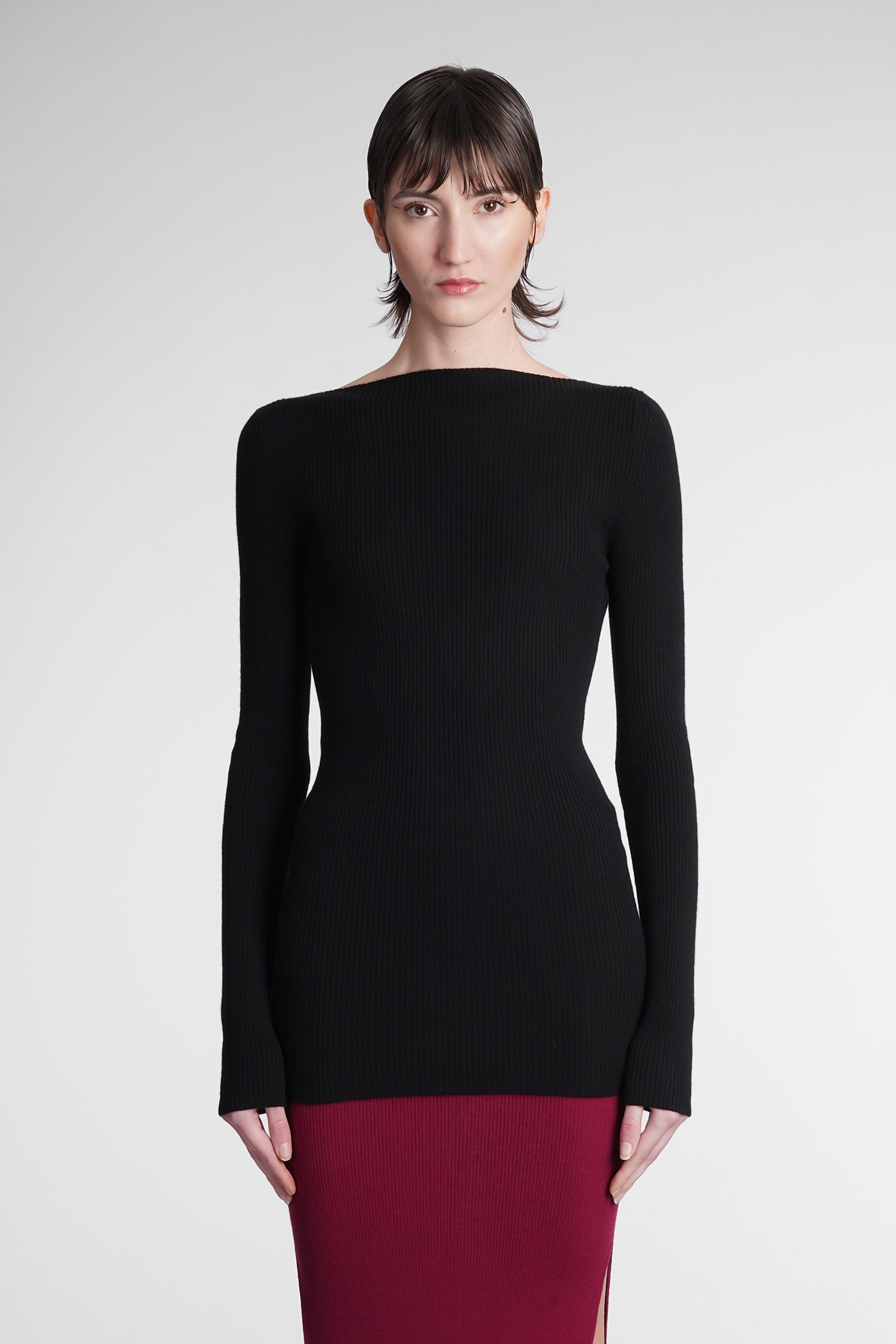 Rick Owens Ribbed Knit Mid-length Jumper In Black