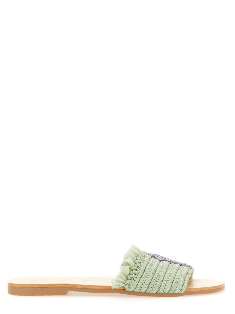 Shop Manebi Sandal With Logo In Lilac