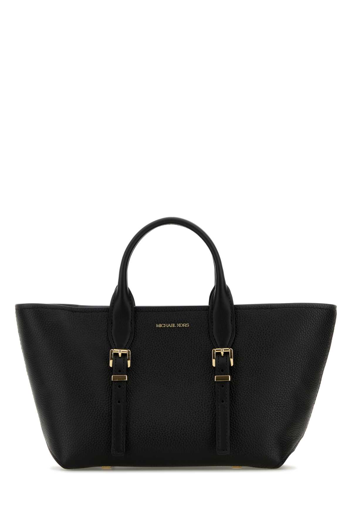 Black Leather Moore Shopping Bag