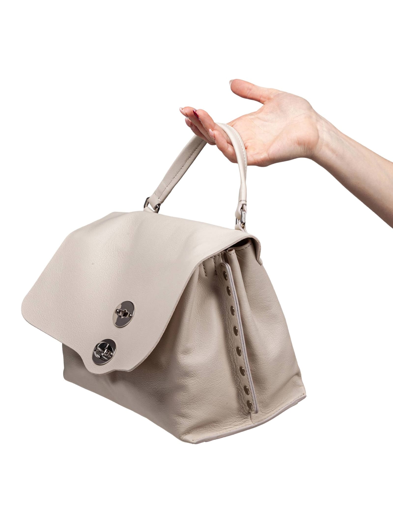 Zanellato Soft Leather Bag That Can Be Carried By Hand Or Over The Shoulder In White