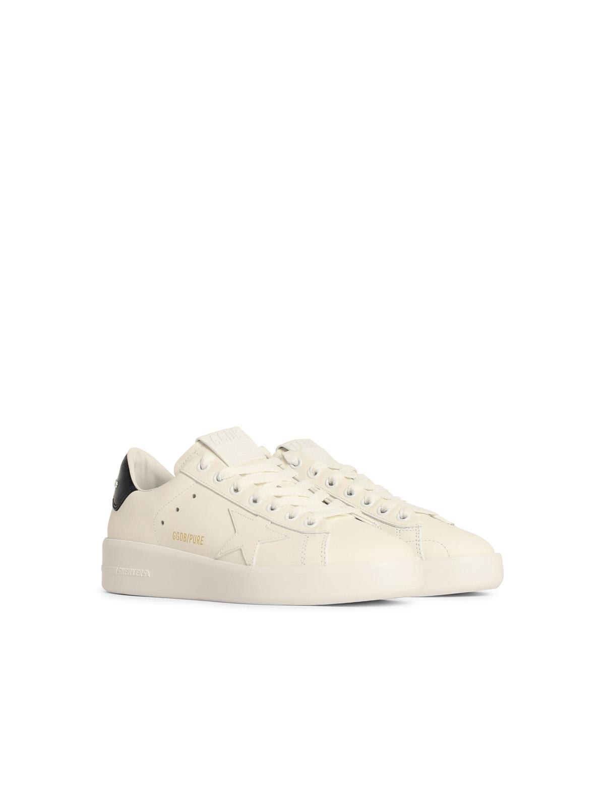 Golden Goose Pure Star White Leather Shoes In White