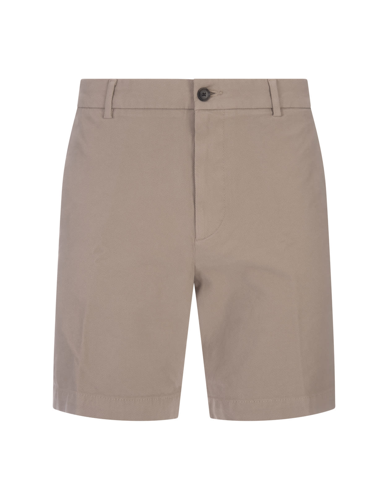 Beige Regular Fit Bermuda Shorts