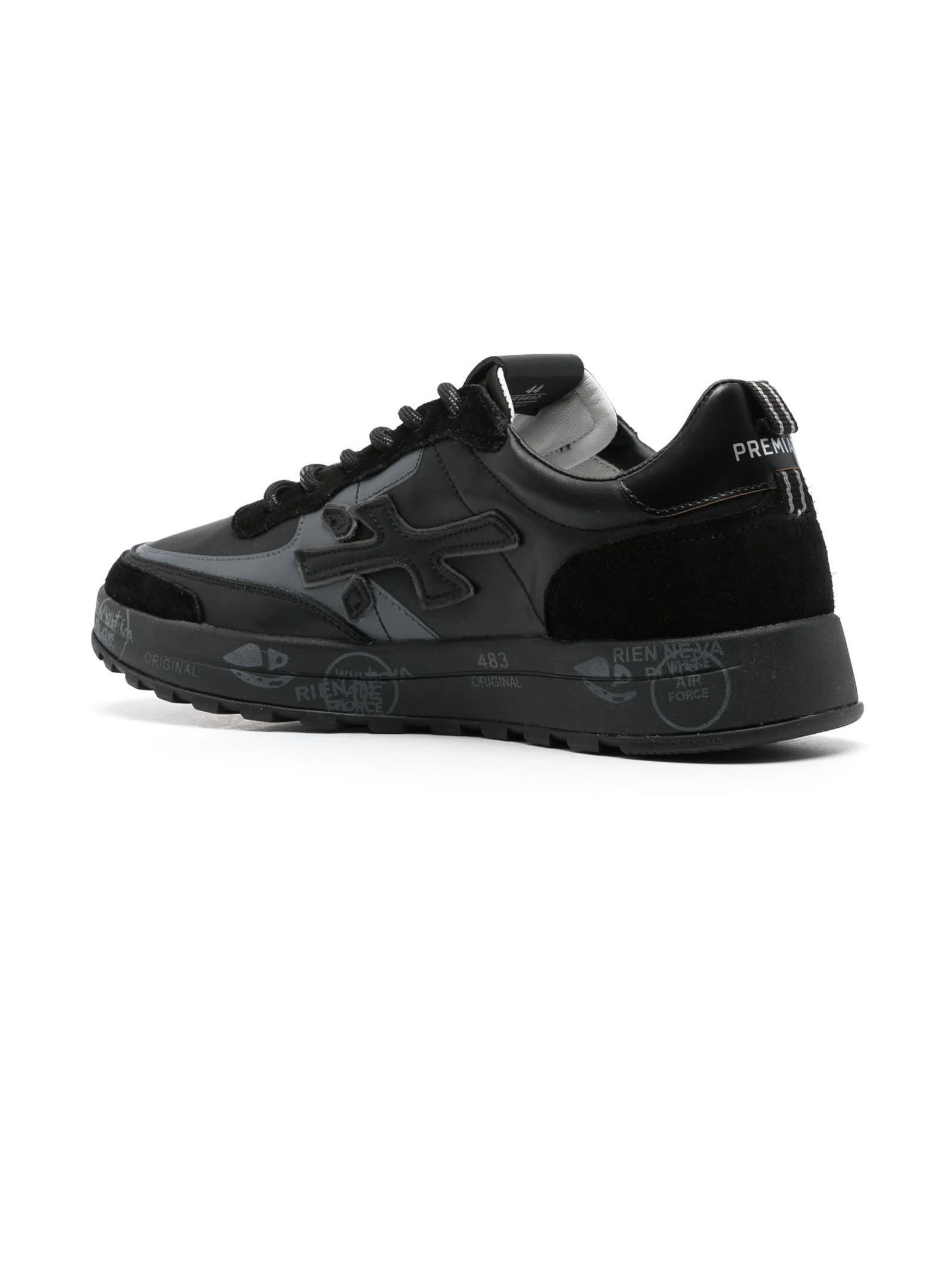 Shop Premiata Black Nous Sneakers