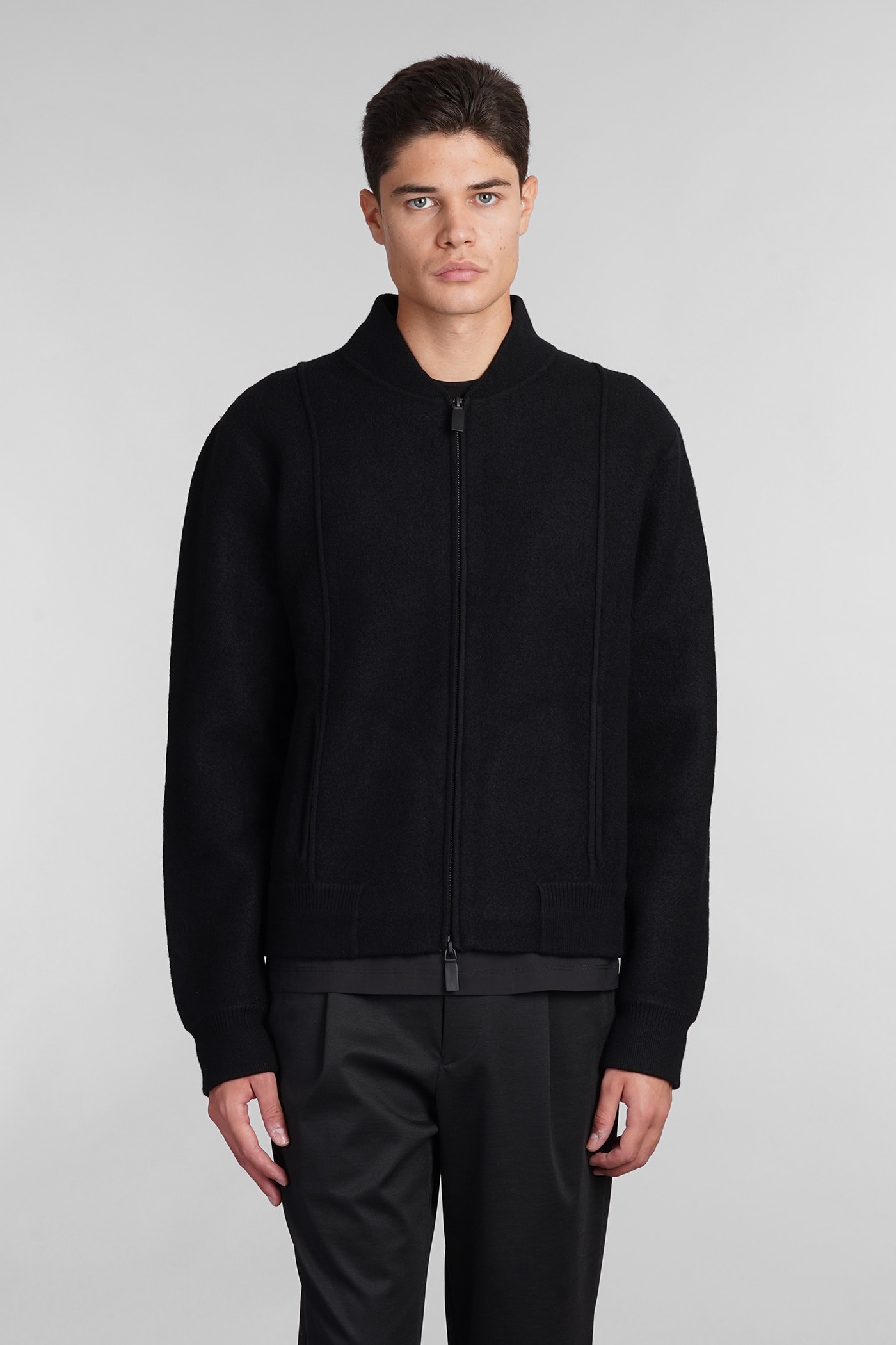 EMPORIO ARMANI KNITWEAR IN BLACK WOOL 