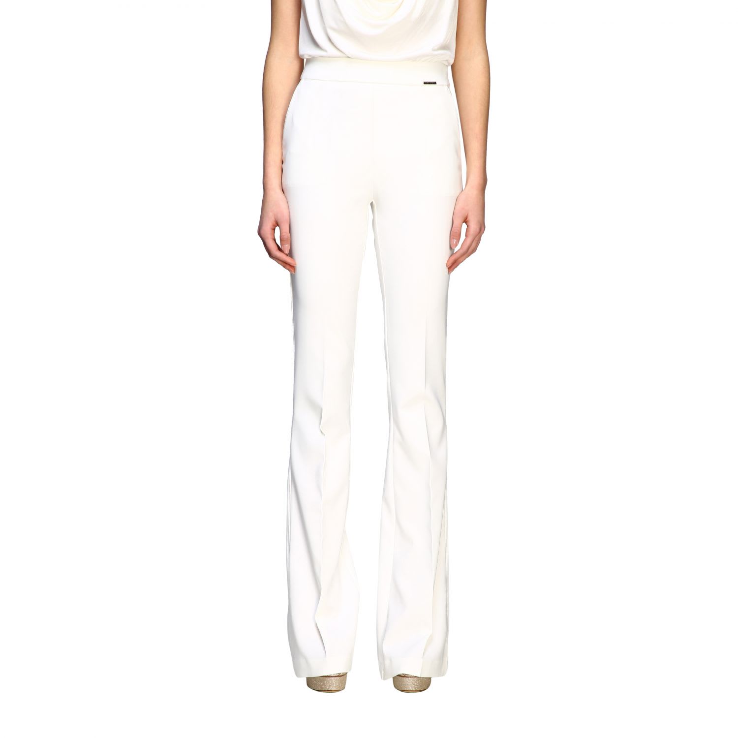 Elisabetta Franchi Celyn B. Elisabetta Franchi Pants Elisabetta Franchi Flair Trousers In Ivory