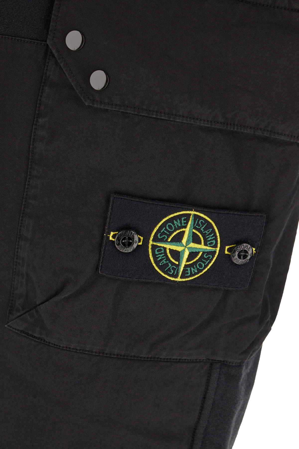 Shop Stone Island Black Cotton Joggers