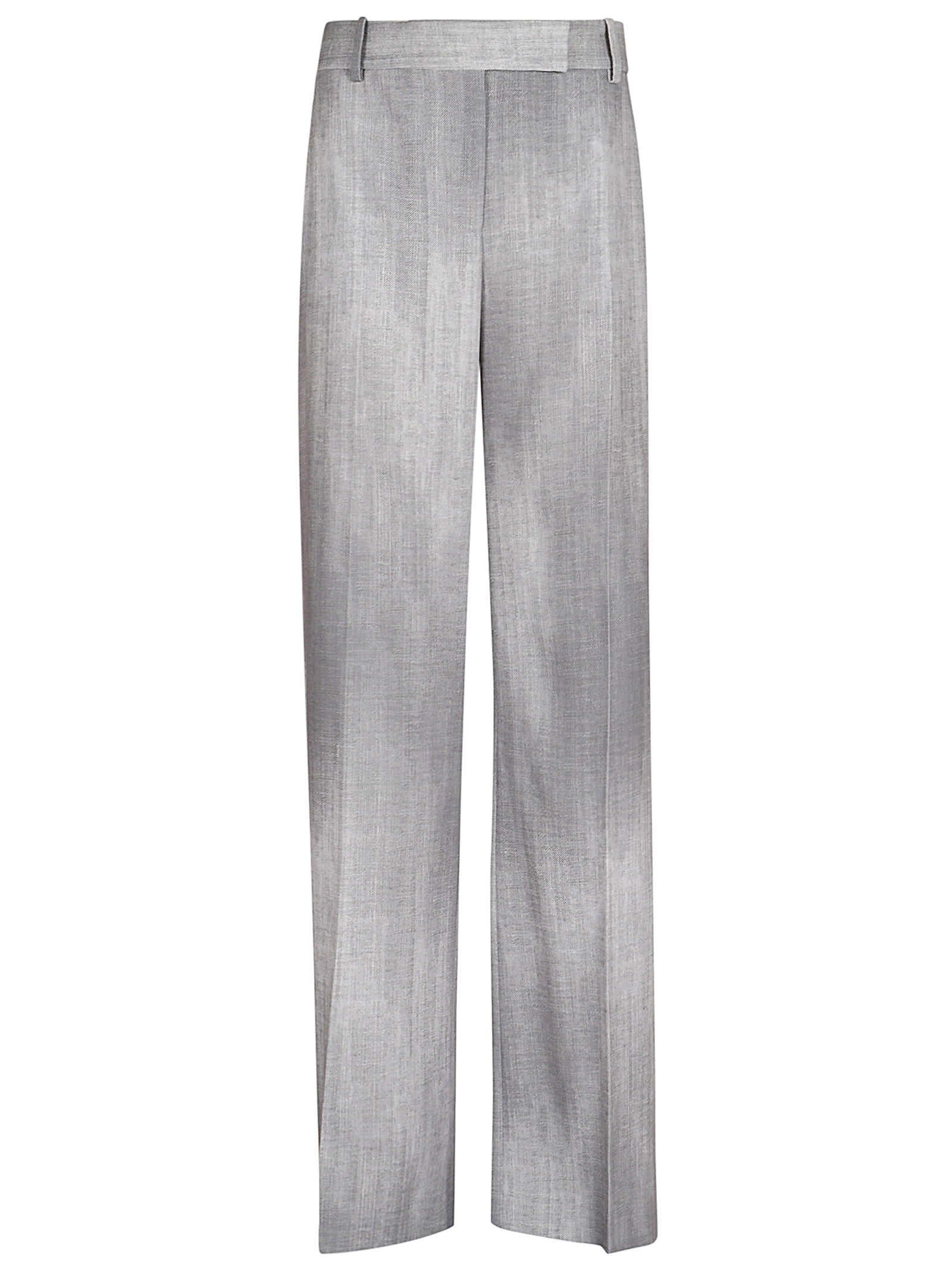 Grey Wide Leg Trousers With Faded Effect