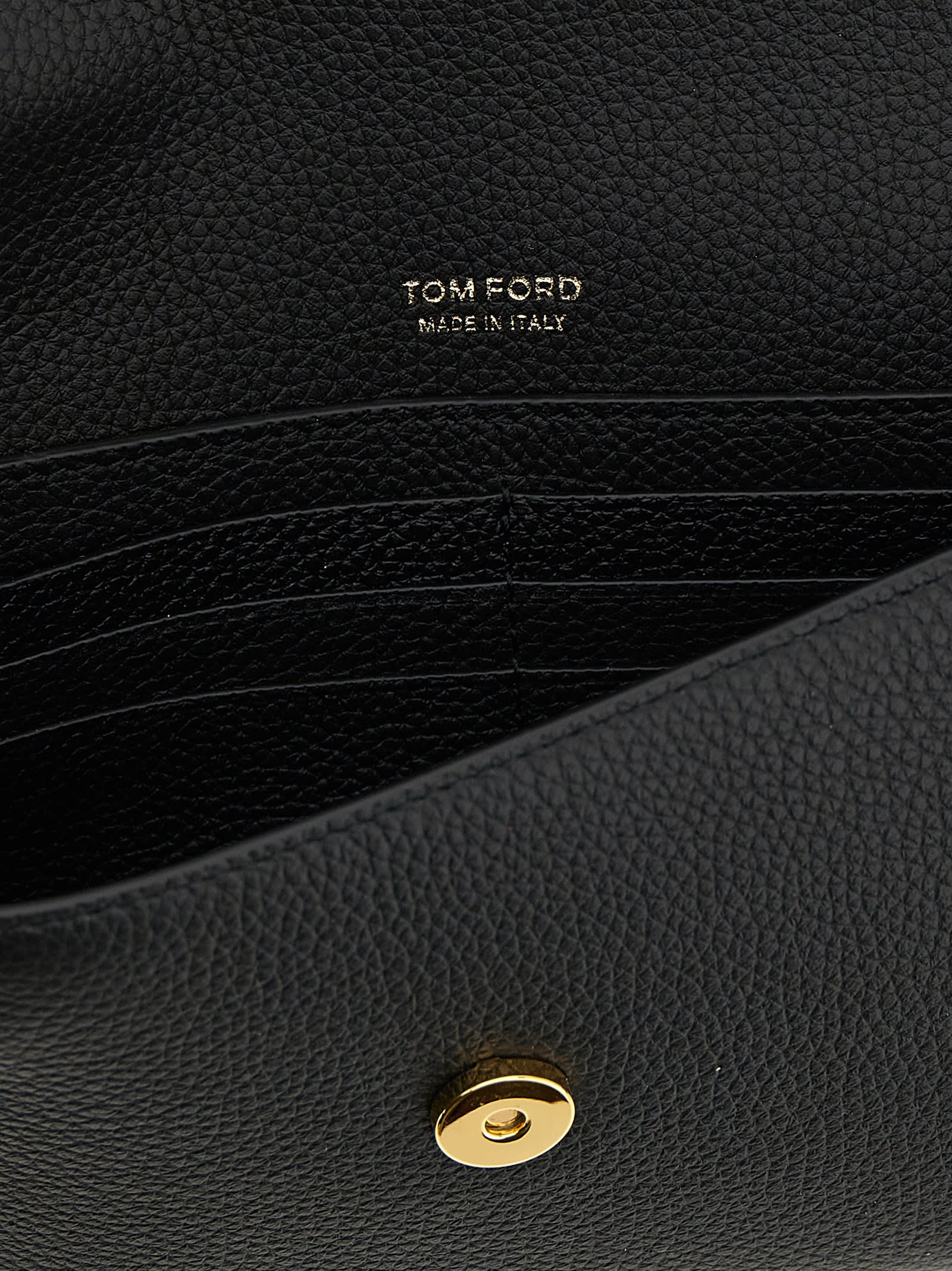 Tom Ford Hammered Clutch In Black