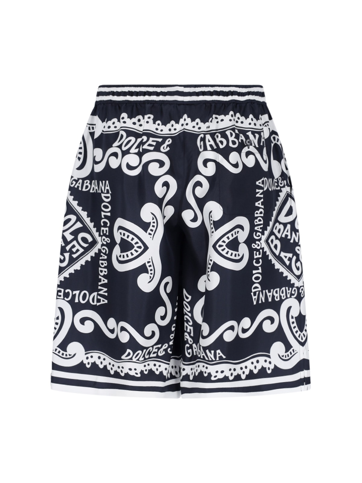 Shop Dolce & Gabbana Stampa Marina Shorts In Black